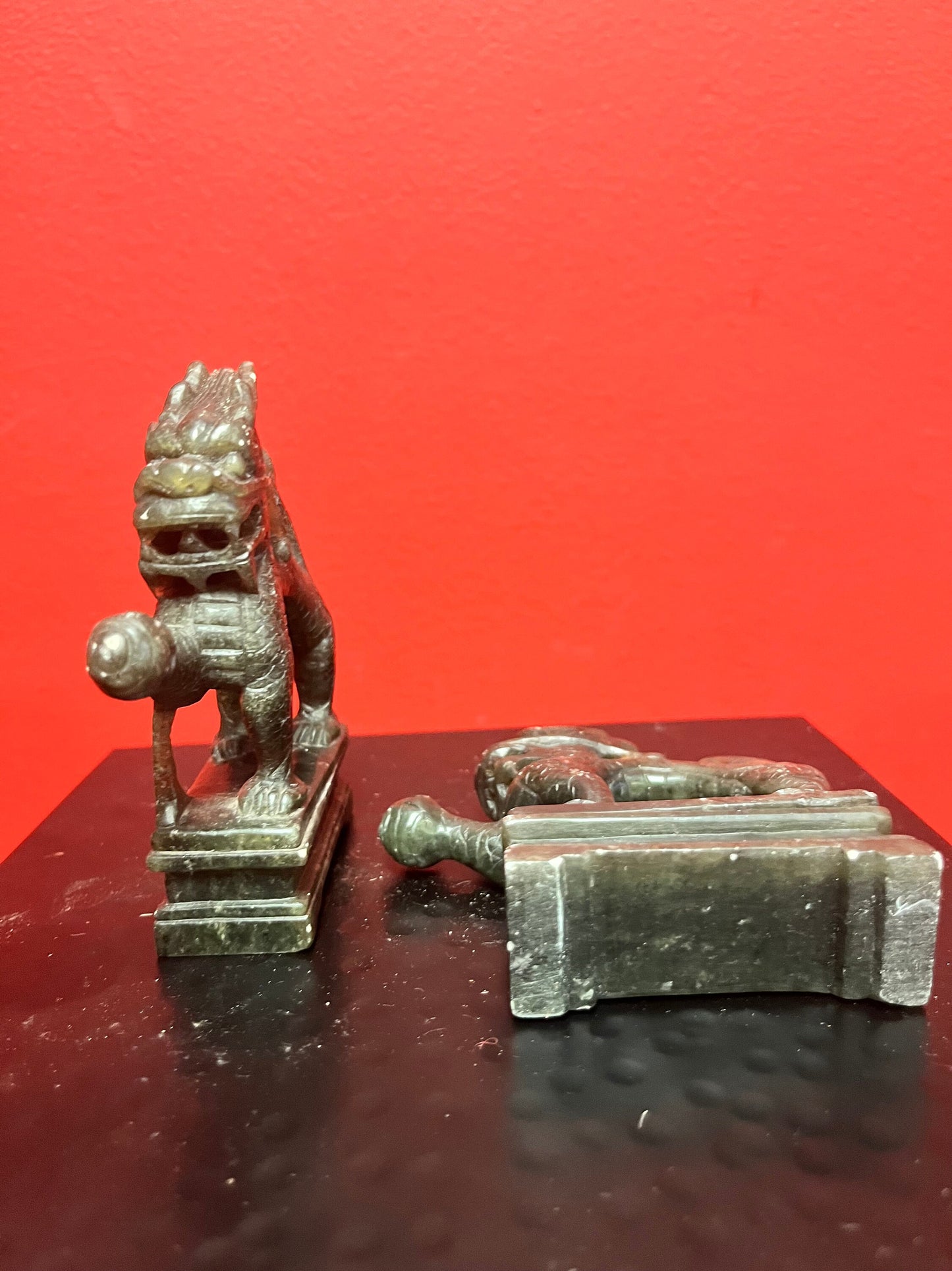 Pair of four inch long Burmese  jade dragons   delicious and wonderful imagery
