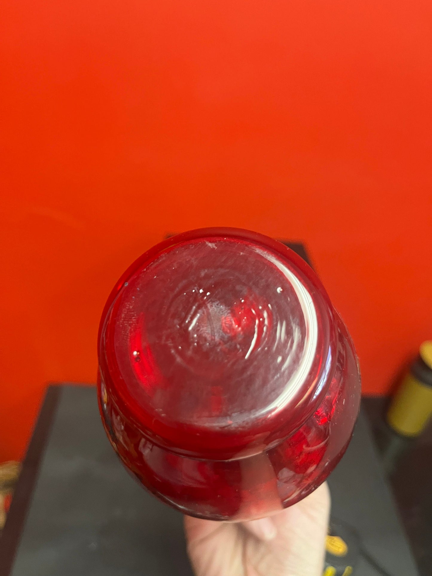 Absolutely beautiful 11 inch high ruby glass and sterling silver English antique decanter great value