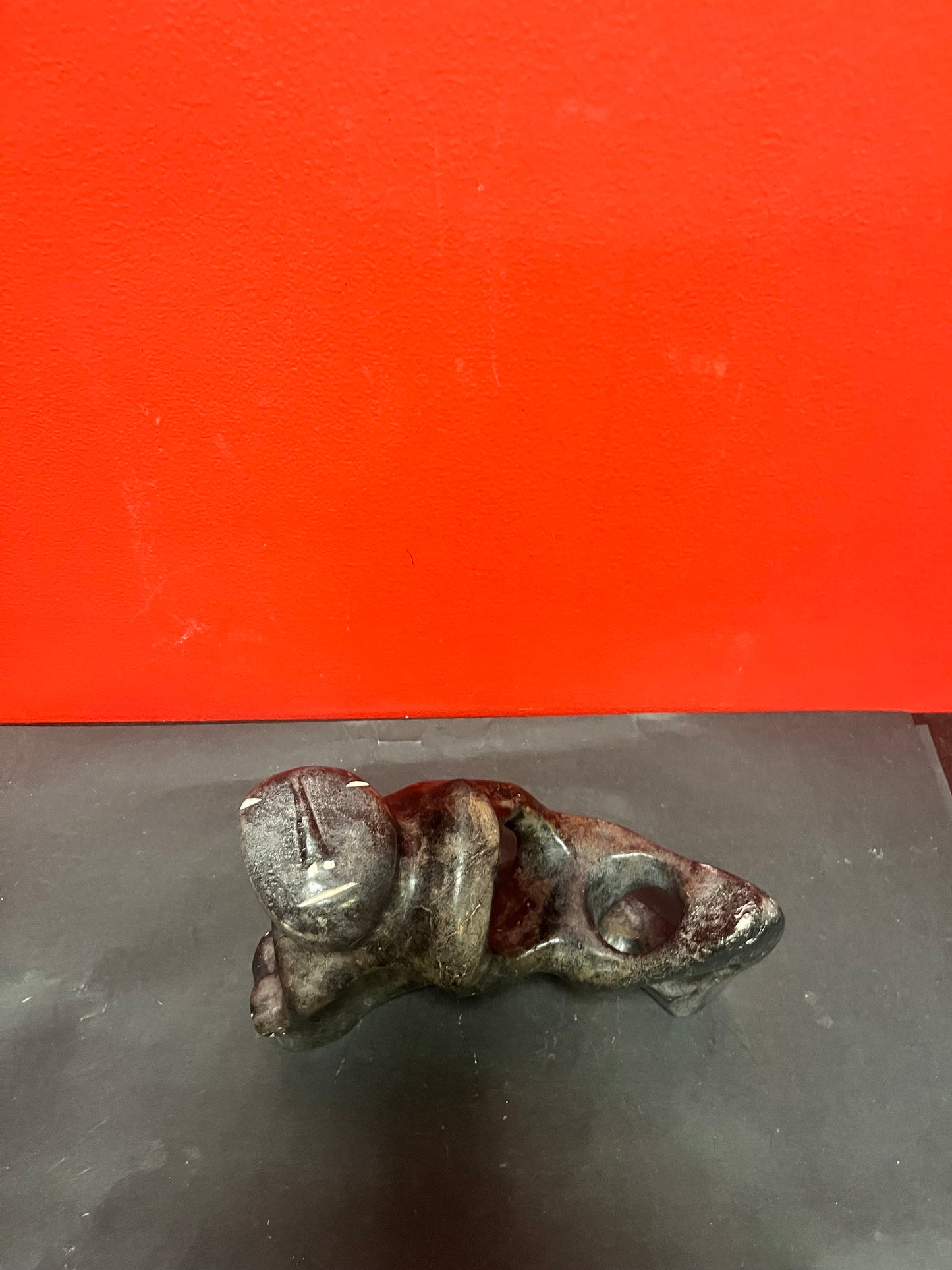 Stunning 10 x 7 high George Arlook abstract soapstone statue minor scratches beautiful Inuit soapstone very heavy