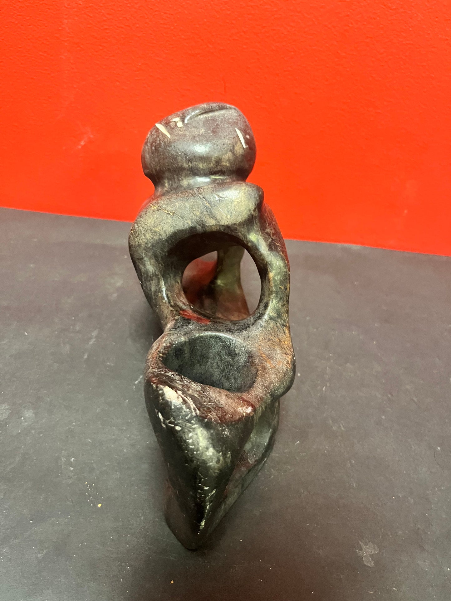 Stunning 10 x 7 high George Arlook abstract soapstone statue minor scratches beautiful Inuit soapstone very heavy