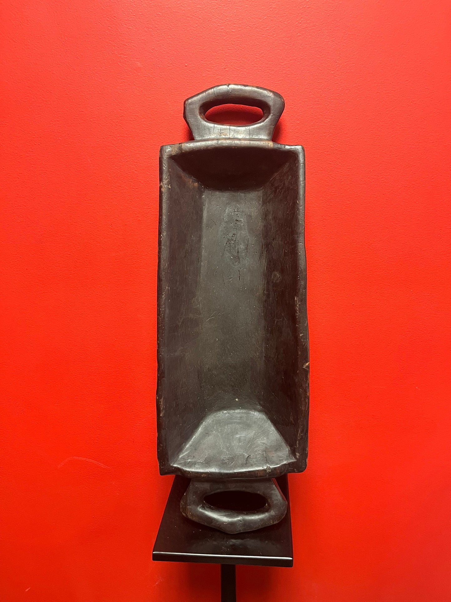 Stunning African feast bowl 22 x 9 x 3 tall wooden beauty magnificent piece of history