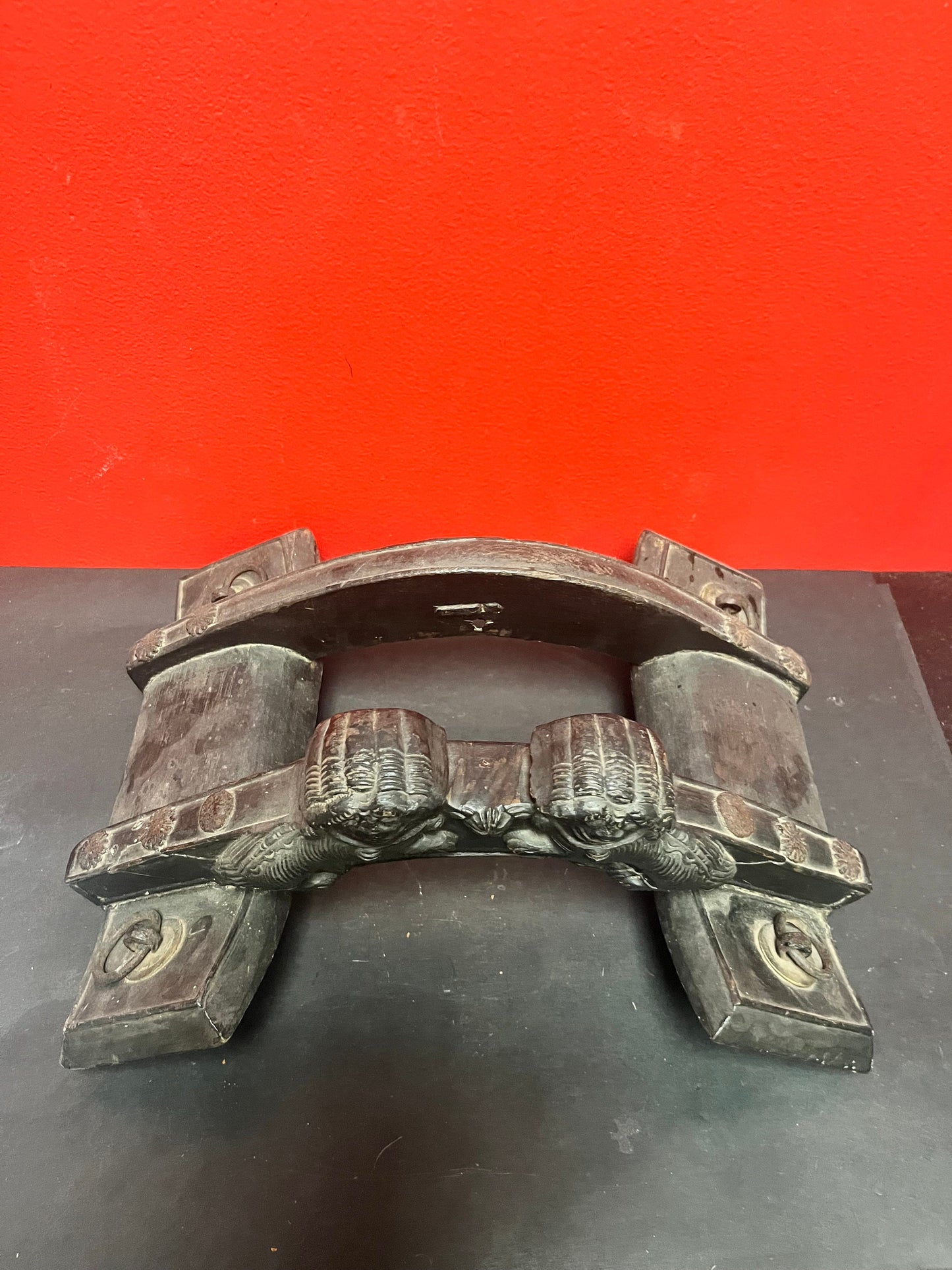 Museum quality 13 x 10 x 5 high 18 century Chinese saddle with Dogs of Foo unbelievable quality from private collection -see photos