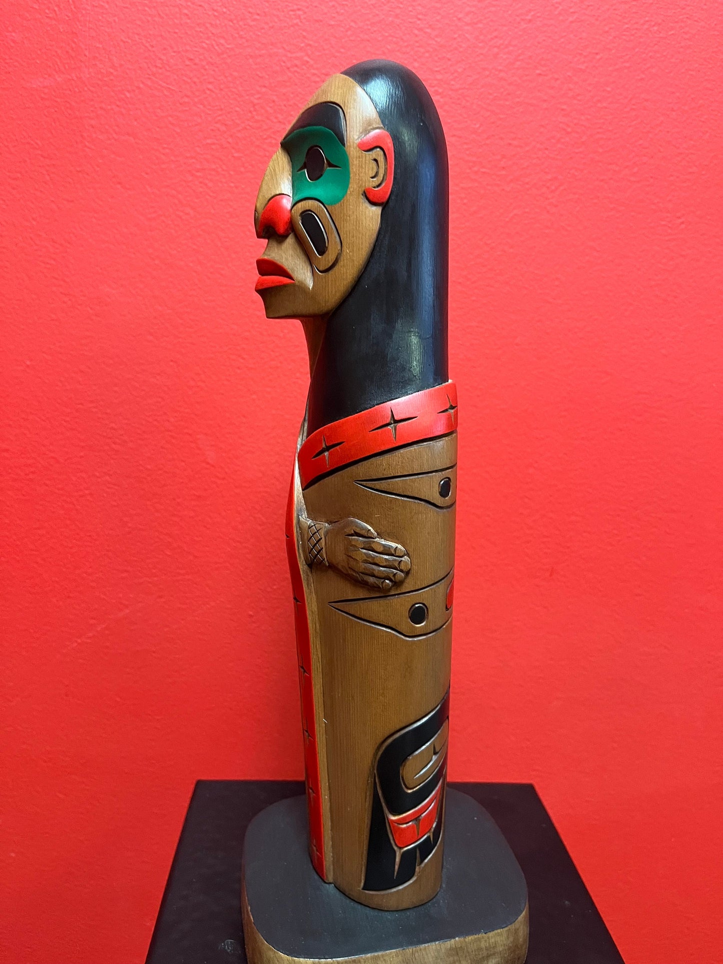 Stunning 14 inch indigenous first nations Pacific northwest coast totem pole One of a kind and unsigned