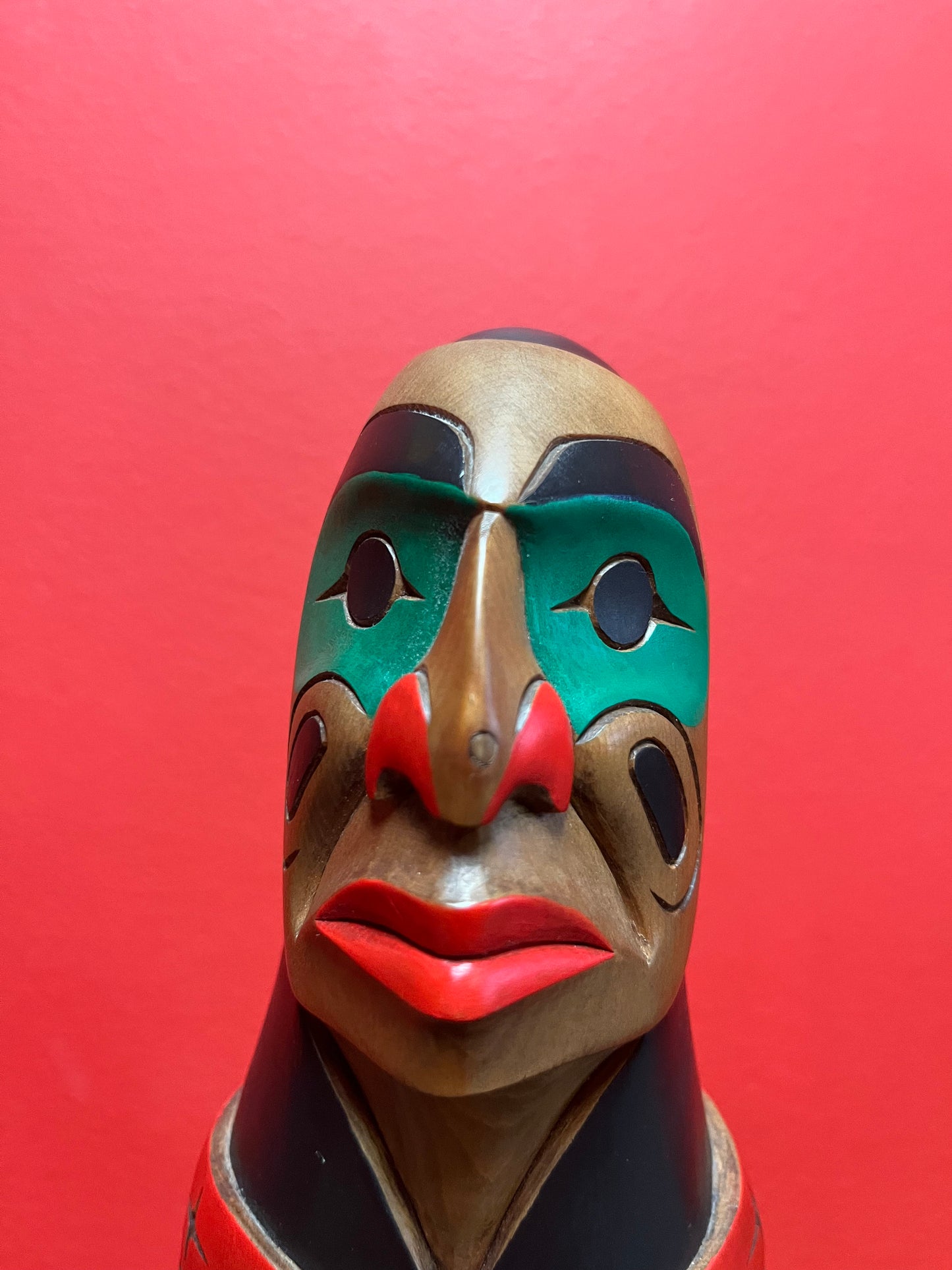Stunning 14 inch indigenous first nations Pacific northwest coast totem pole One of a kind and unsigned