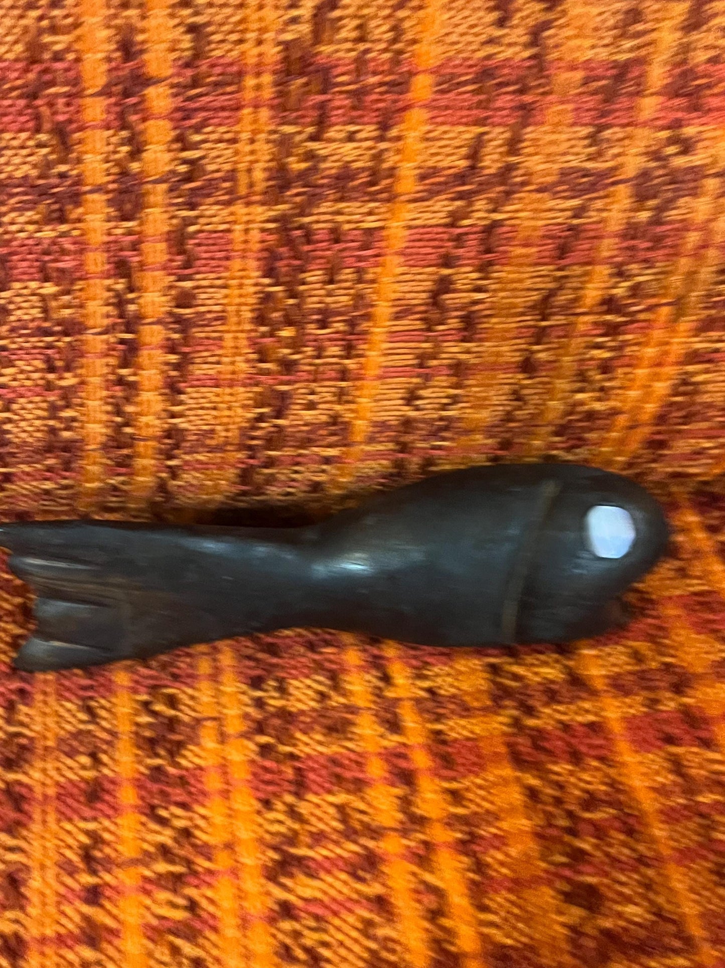 Spectacular 5 inch long early antique indigenous first nations wooden bottle with new screws great eyes wow