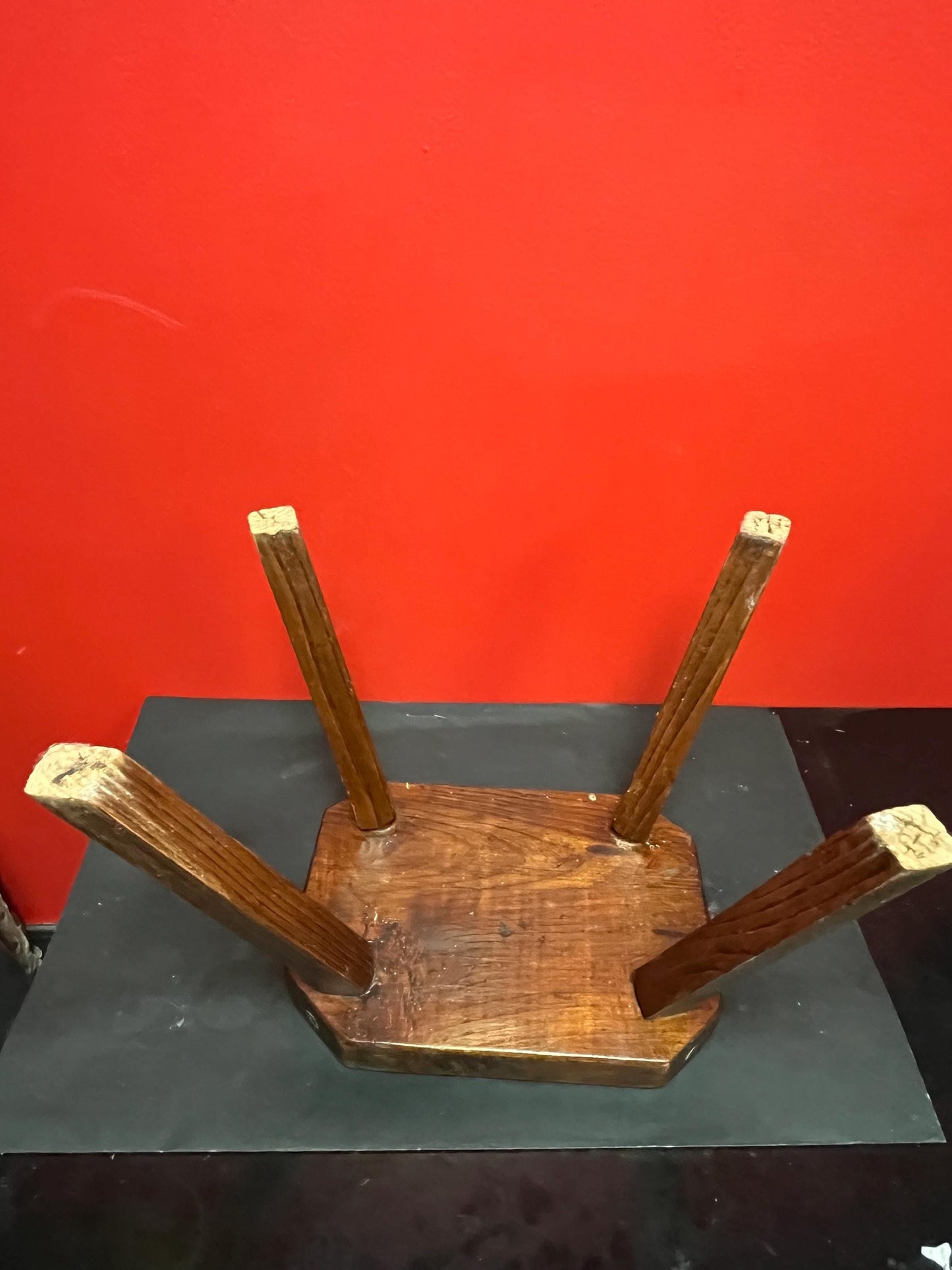 Stunning 14 x 8 x 11 high antique solid wood Canadian stool dreamy patina wonderful quality