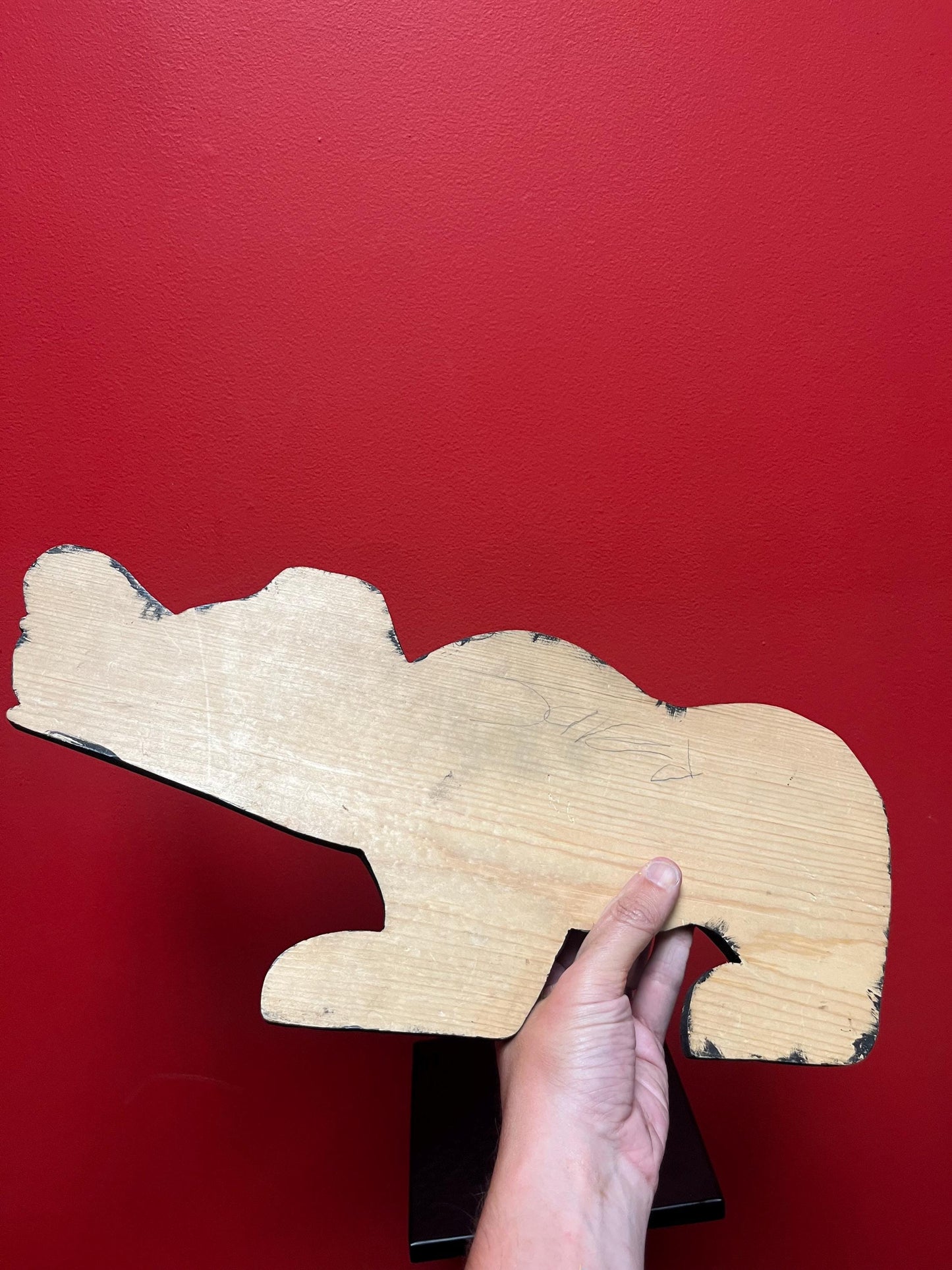 Lovely 17 x 9 high indigenous first nations Pacific northwest Coast Bear with abalone great detail and fabulous look but unsigned