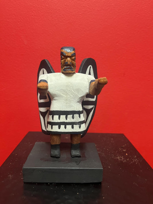 Fabulous rare signed 6 inch tall indigenous first nations Pacific northwest coast statute of  native Jesus  unbelievable imagery