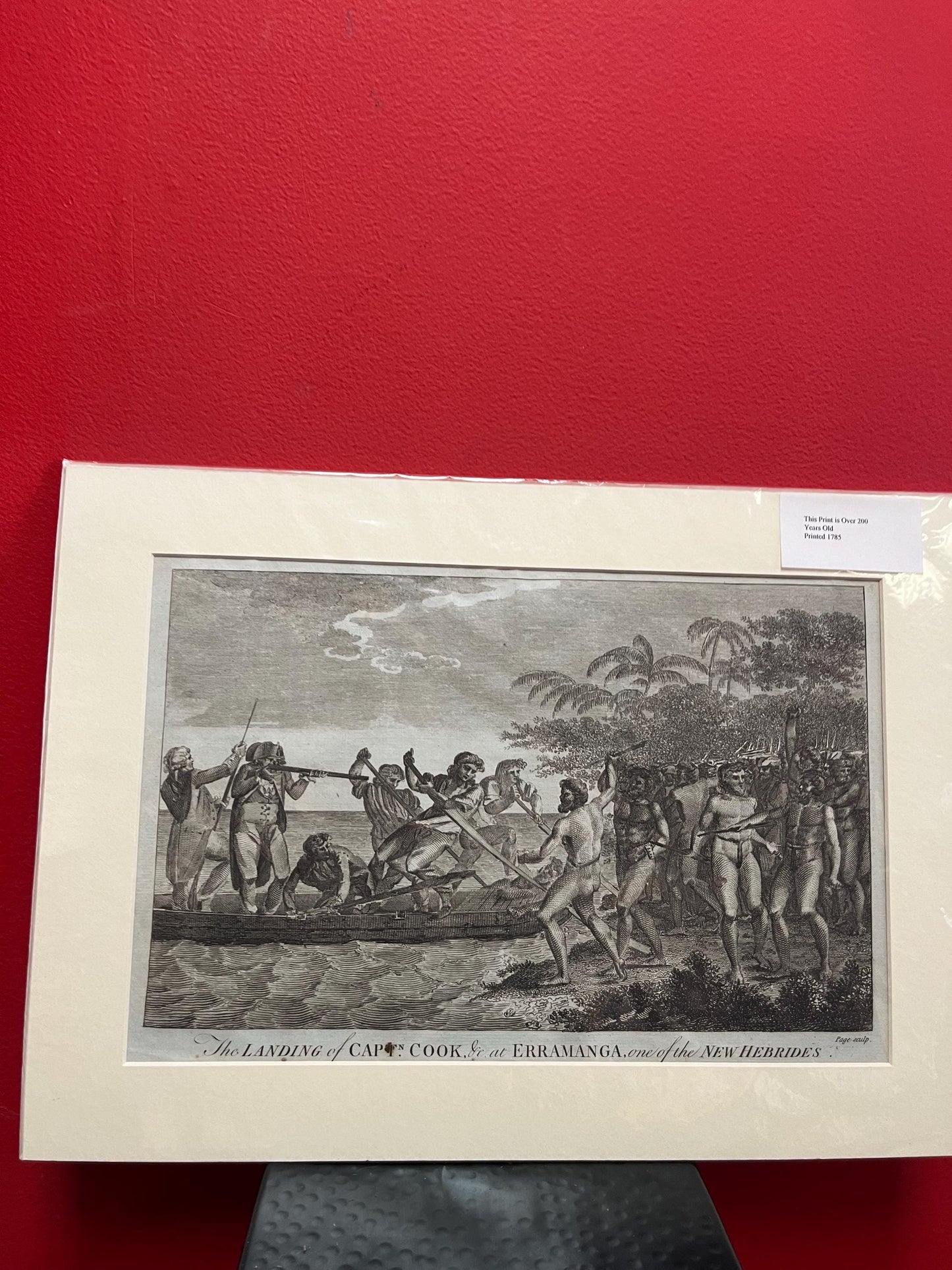 Very rare 17 x 12“ captain Cook journal print authentic and matted ready for frame great gift