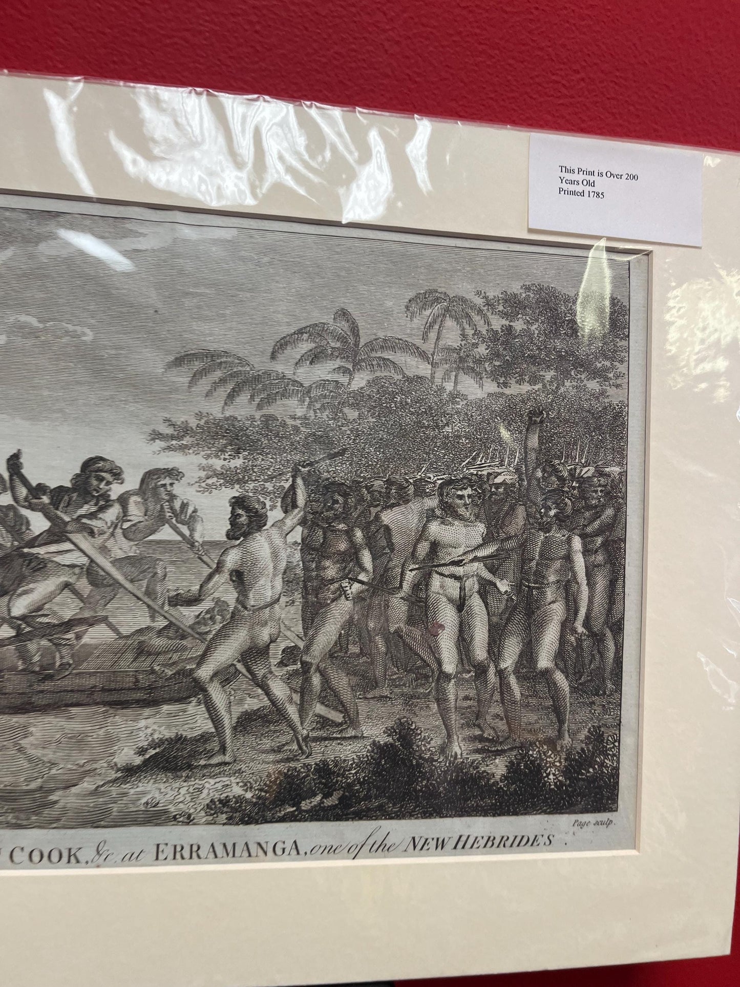 Very rare 17 x 12“ captain Cook journal print authentic and matted ready for frame great gift