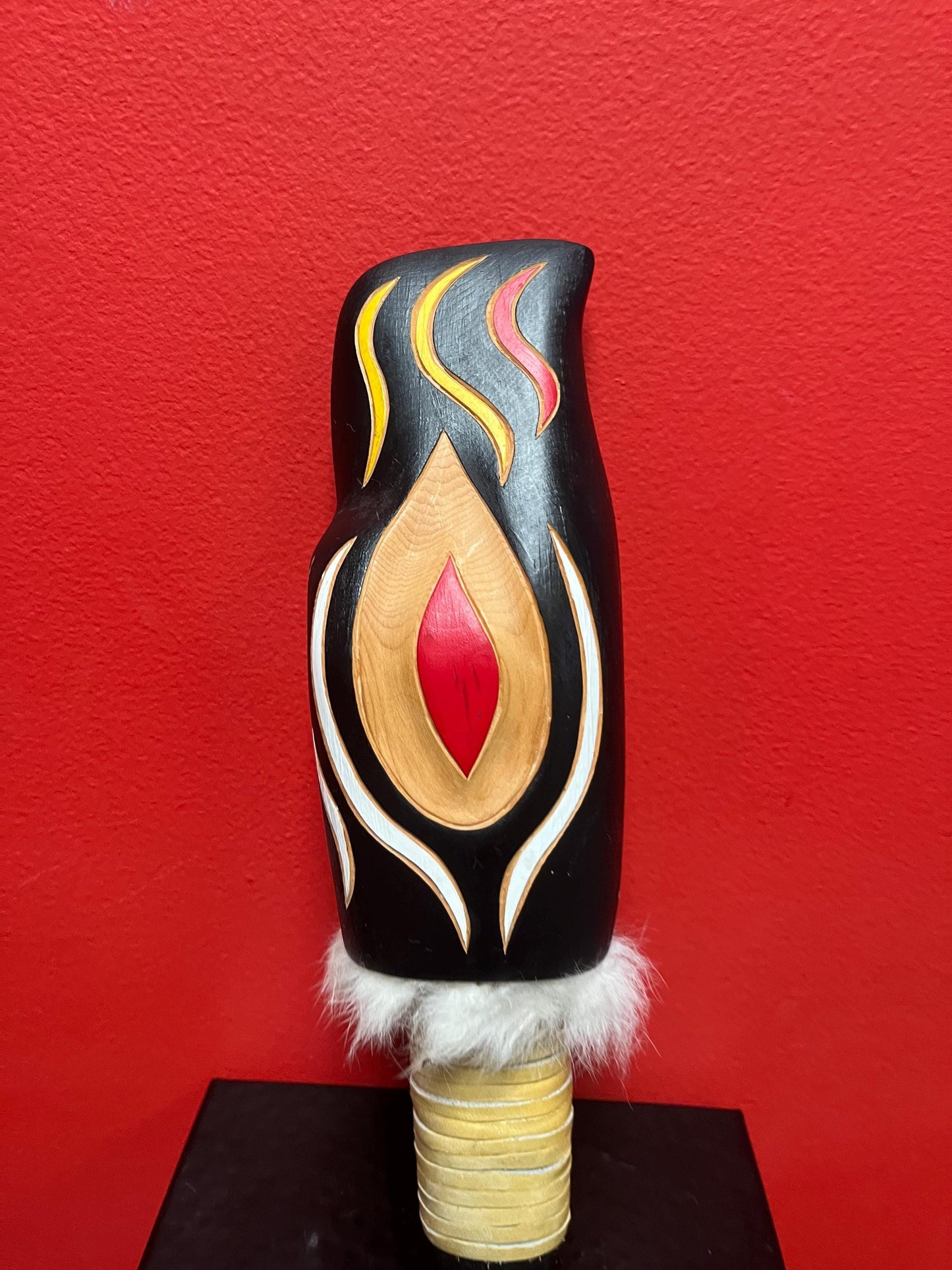 Fabulous 11 x 4 high signed indigenous first nations Pacific northwest coast  rattle  amazing detail and great sound  one of a kind