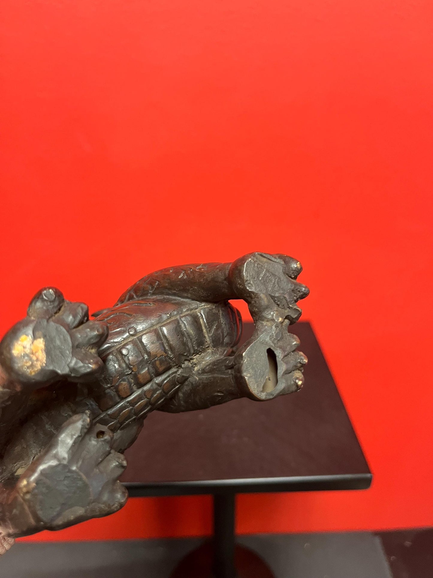 Very cool 5 x 5 high antique Chinese pottery dragon statue with amazing detail