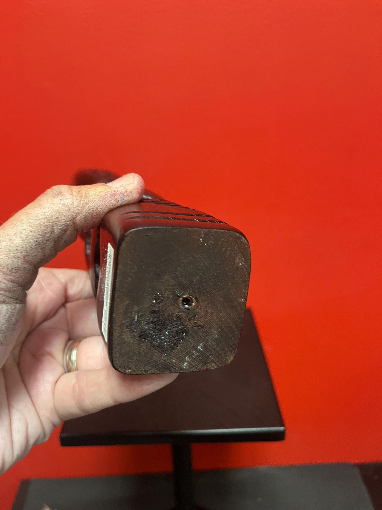 Lovely New Zealand older Maori statue with abalone eyes  great condition and awesome imagery