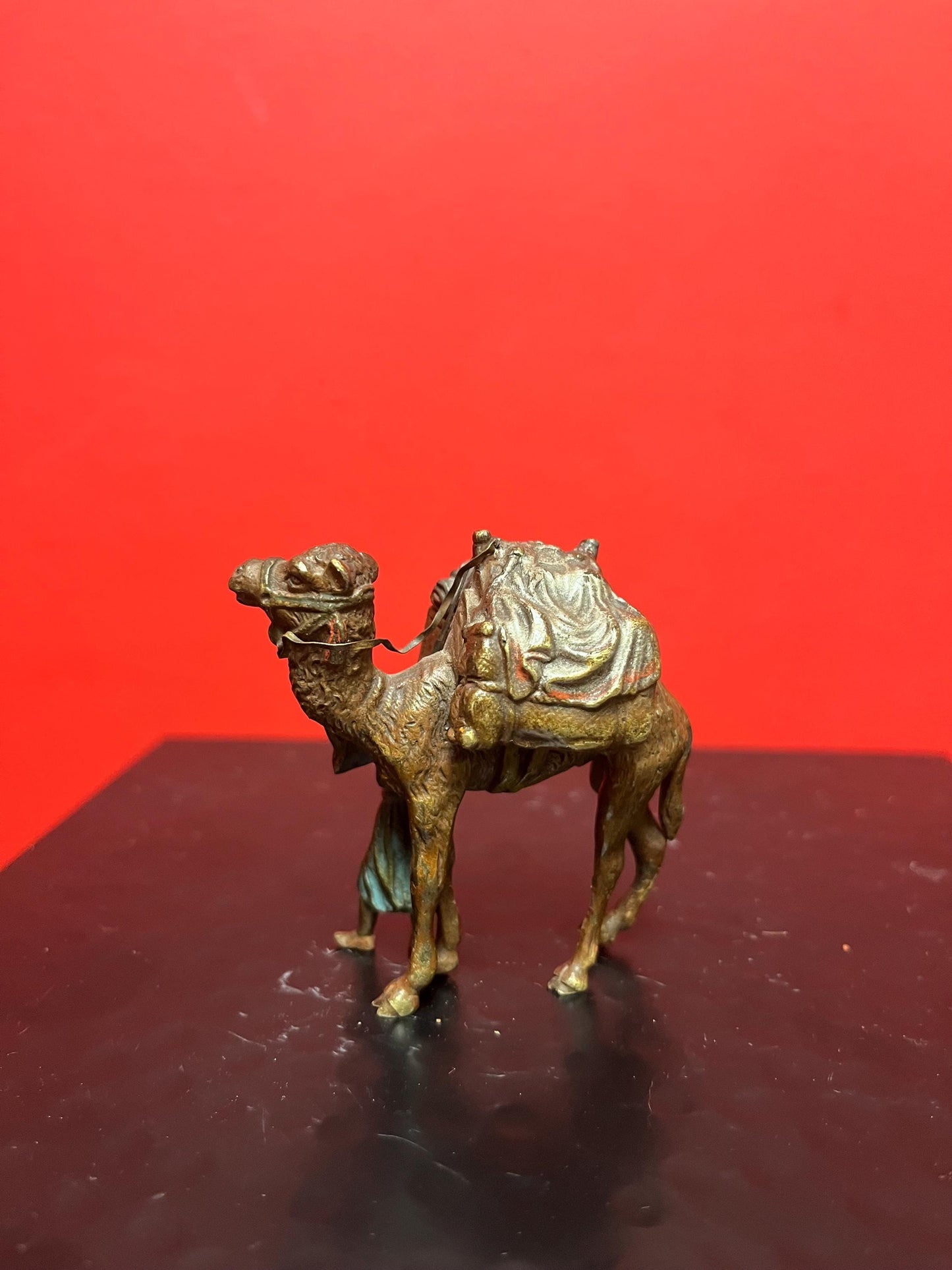 Stunning authentic antique Franz Bergman bronze statue of an Arabic man with camel wonderful condition and patina - wow