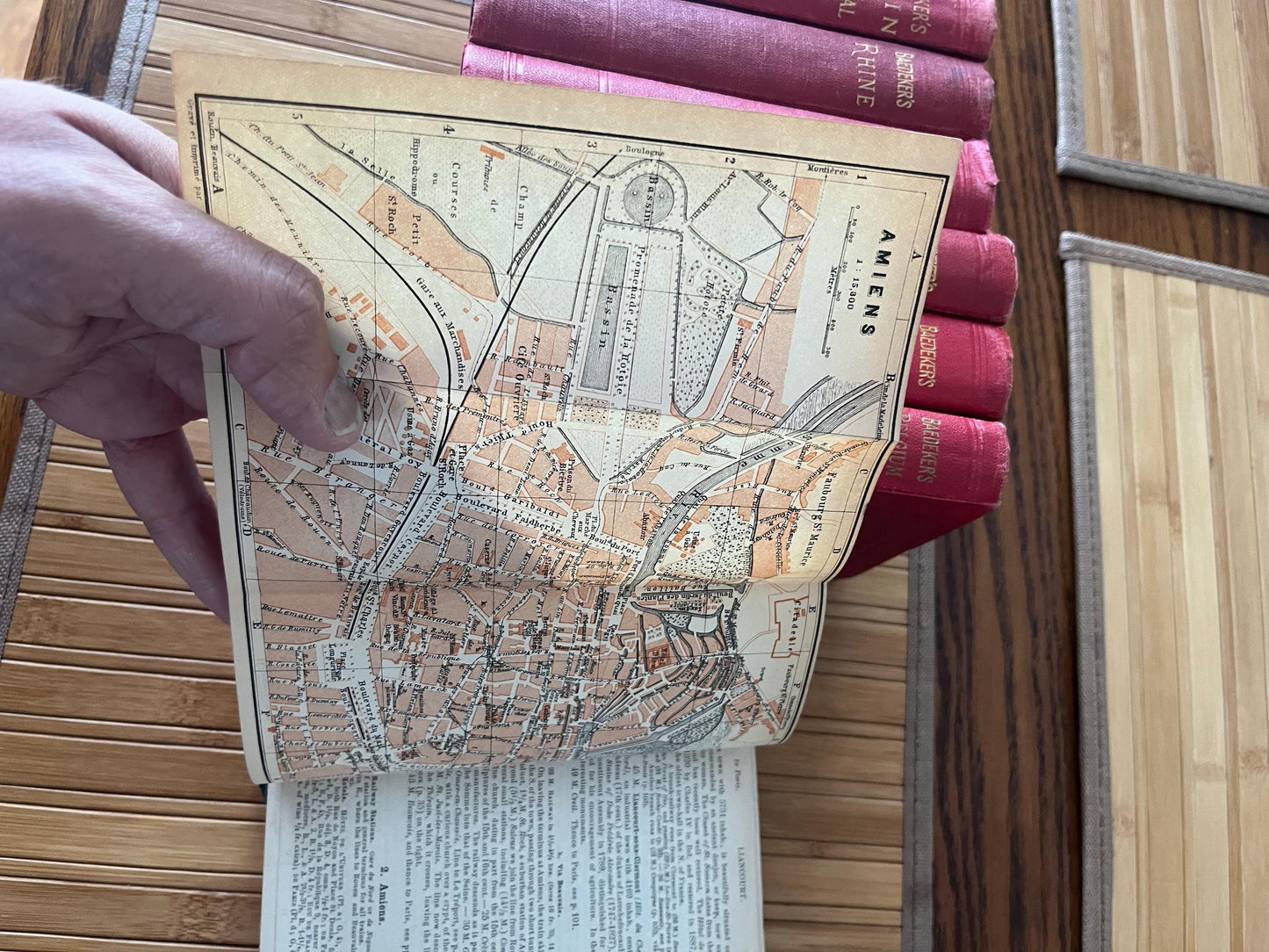 7 Amazing Baedekers Europe travel books with fold out maps good condition - 1899 to 1910 wow