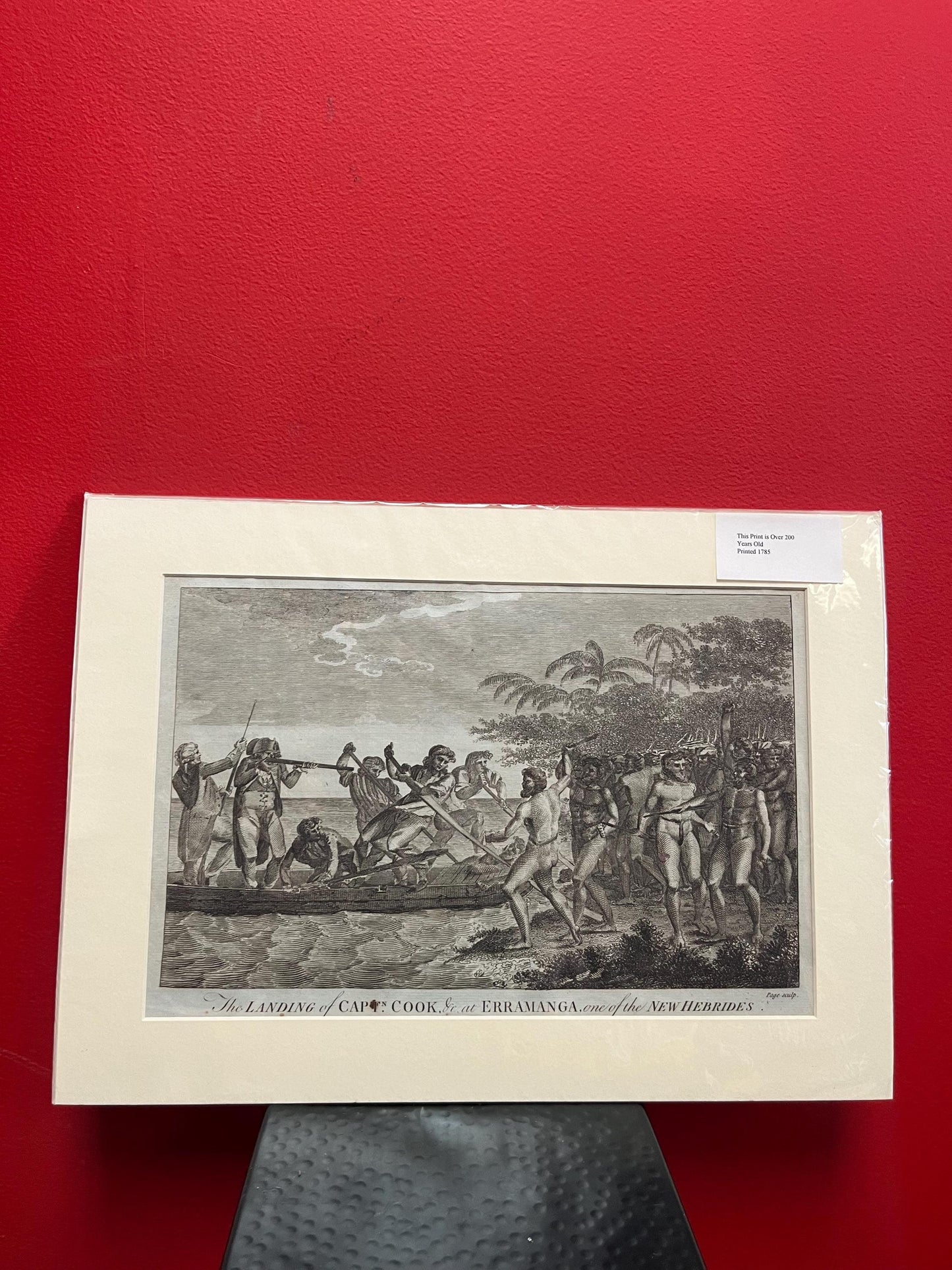 Very rare 17 x 12“ captain Cook journal print authentic and matted ready for frame great gift