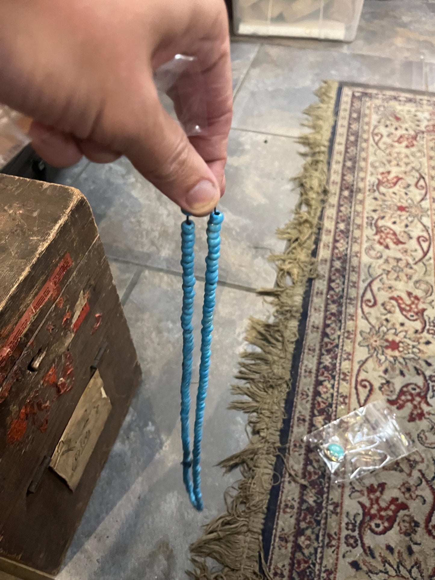 Approx 30 inch long antique Navajo turquoise bead necklace wonderful quality and great look value priced and perfect gift
