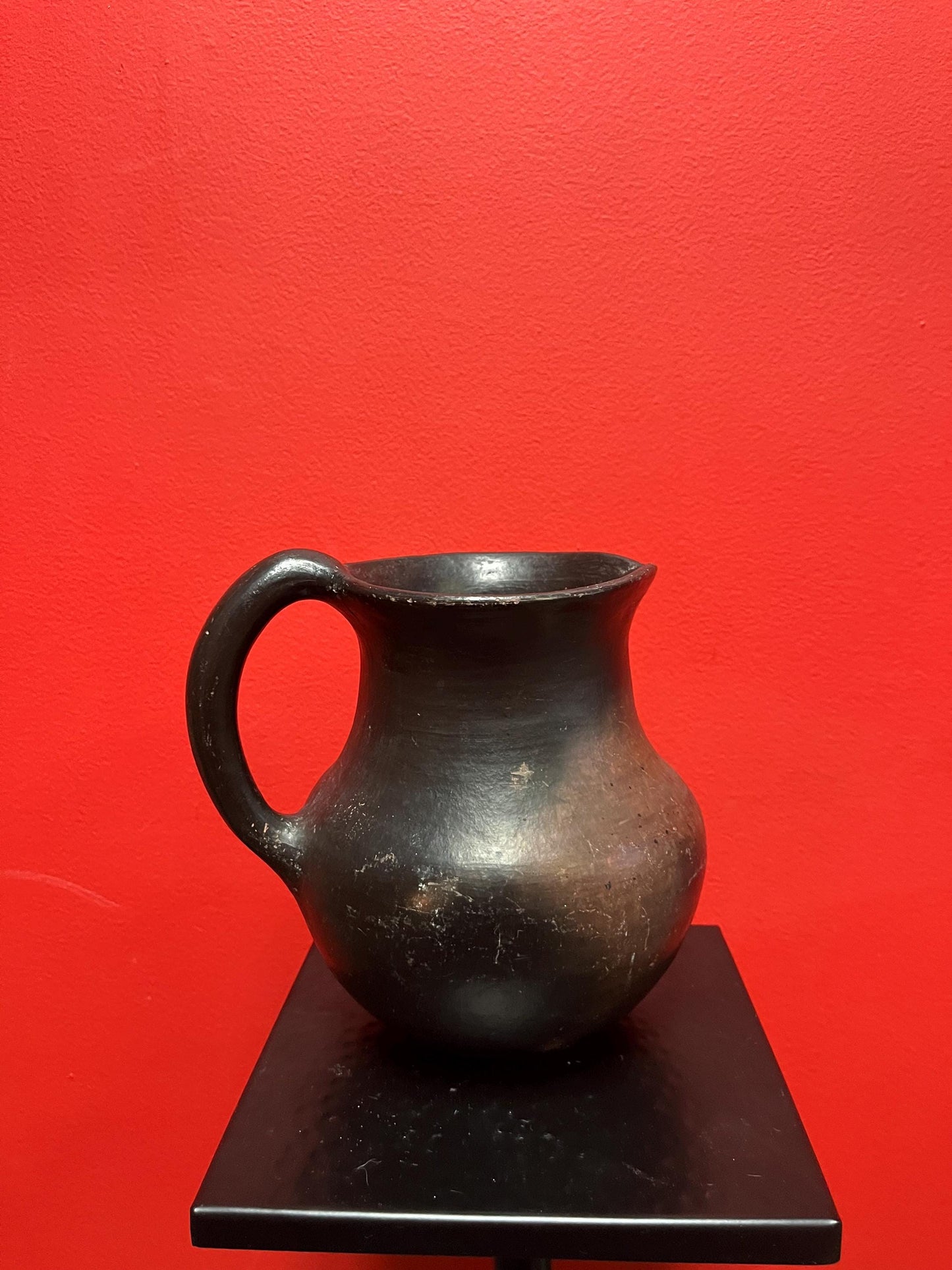Spectacular 7 x 6 wide Colombian Clay water ewer   all signs point to  pre-Colombian but no certification  fab patina  great price