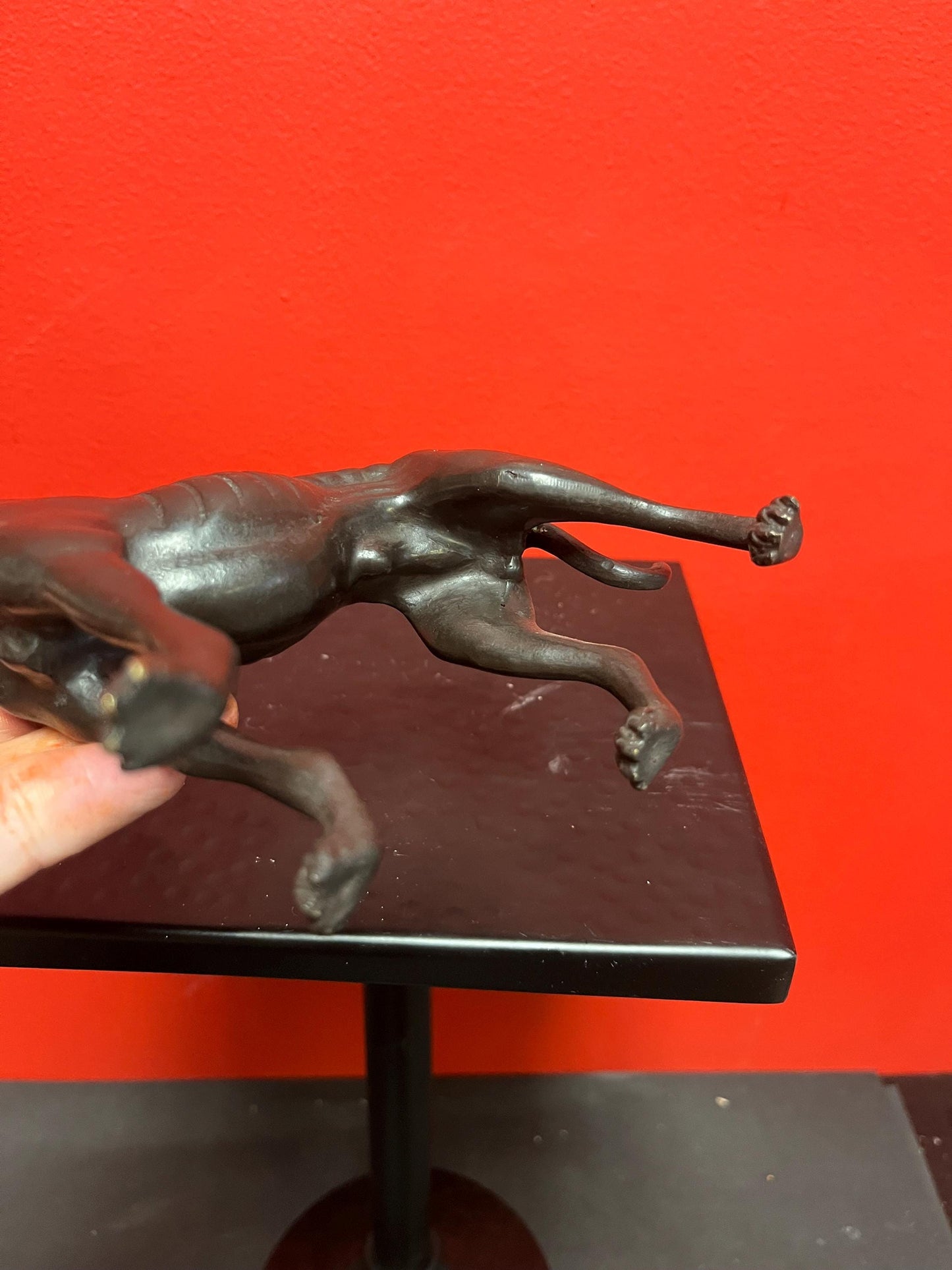Stunning 8 x 6 high antique well detailed English bronze greyhound statue fabulous bronze greyhound wow