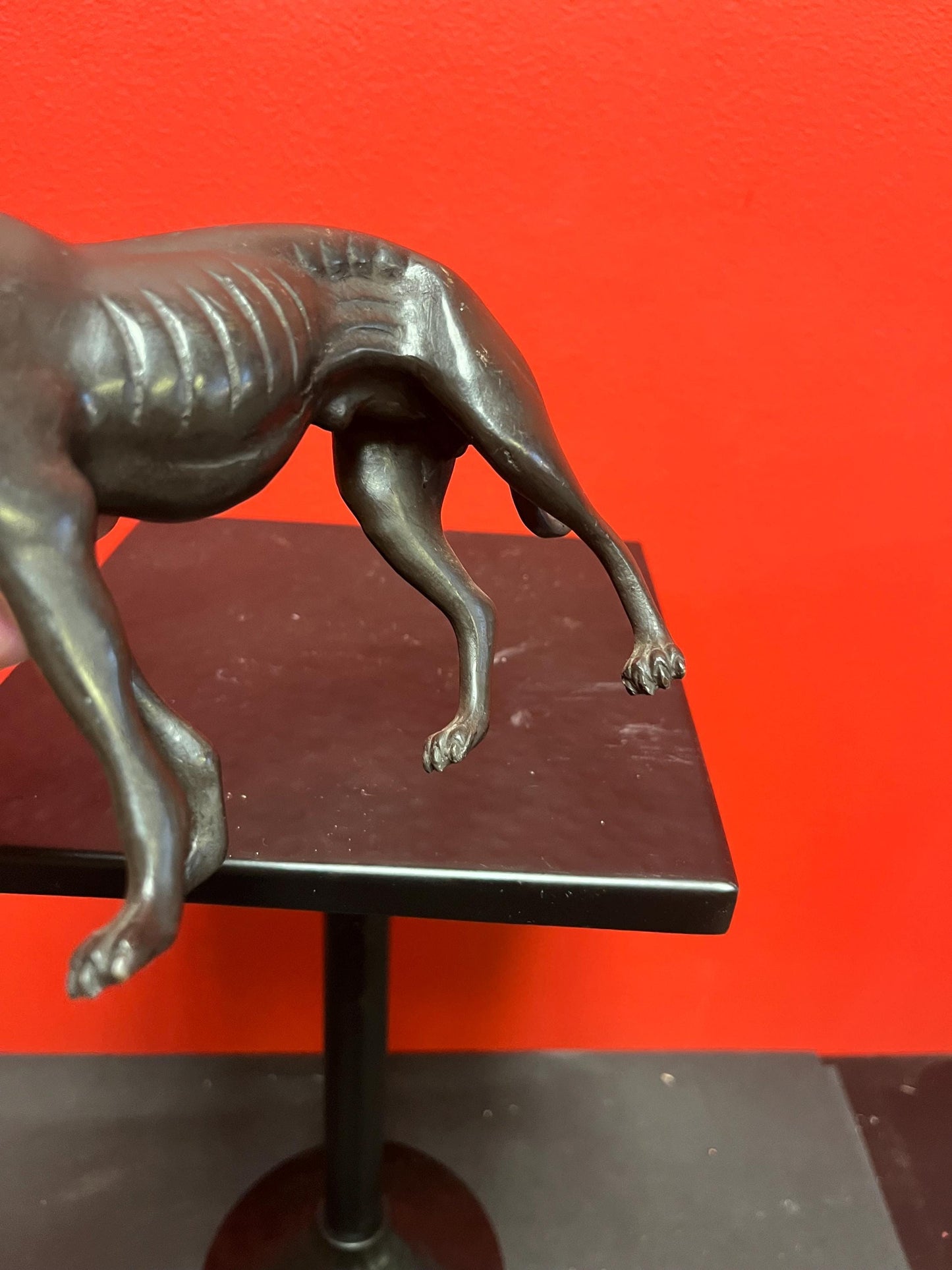 Stunning 8 x 6 high antique well detailed English bronze greyhound statue fabulous bronze greyhound wow
