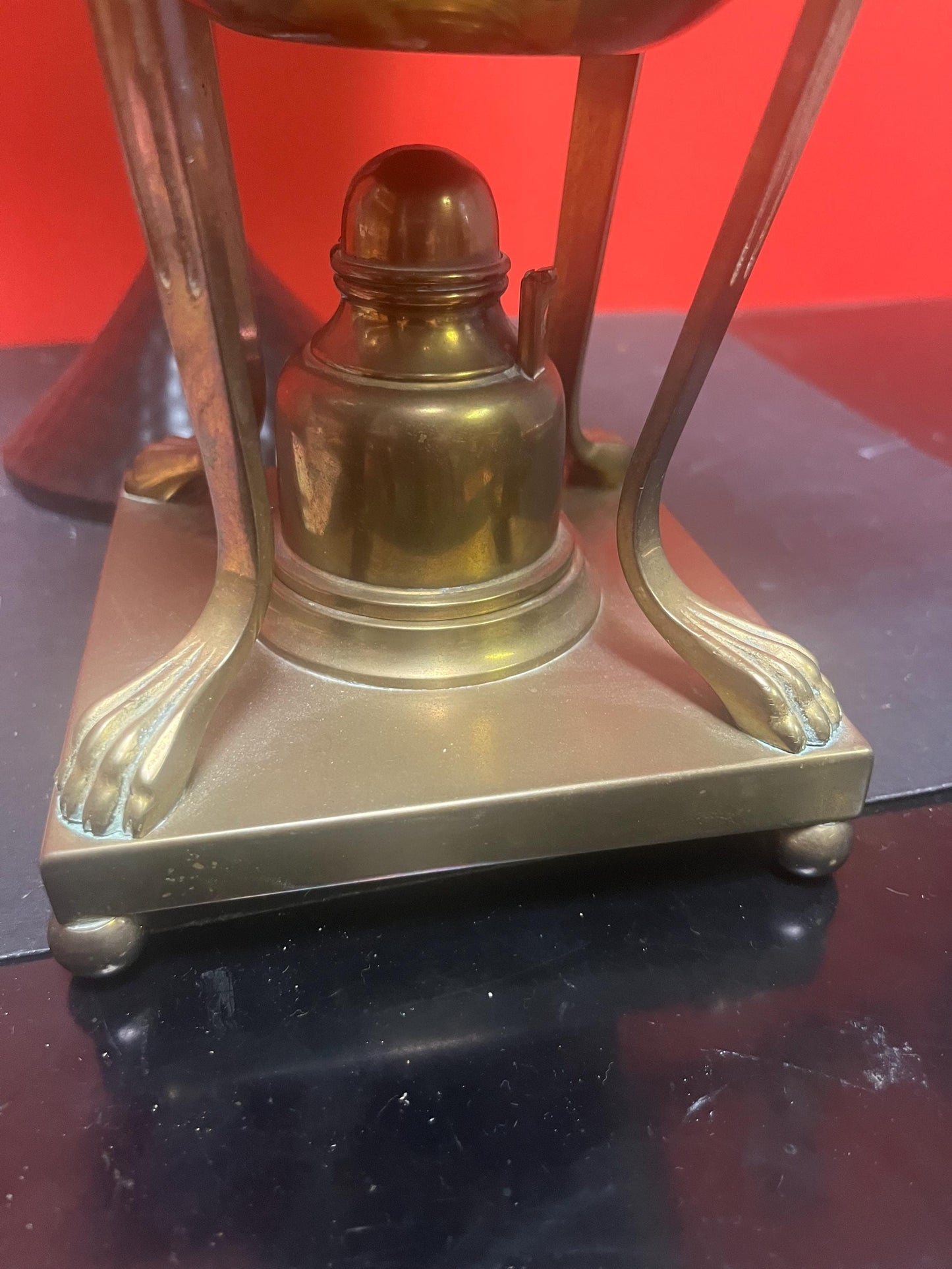 20 inch tall brass tea or coffee urn on stand antique art nouveau beauty amazing patina wow seems to be useable