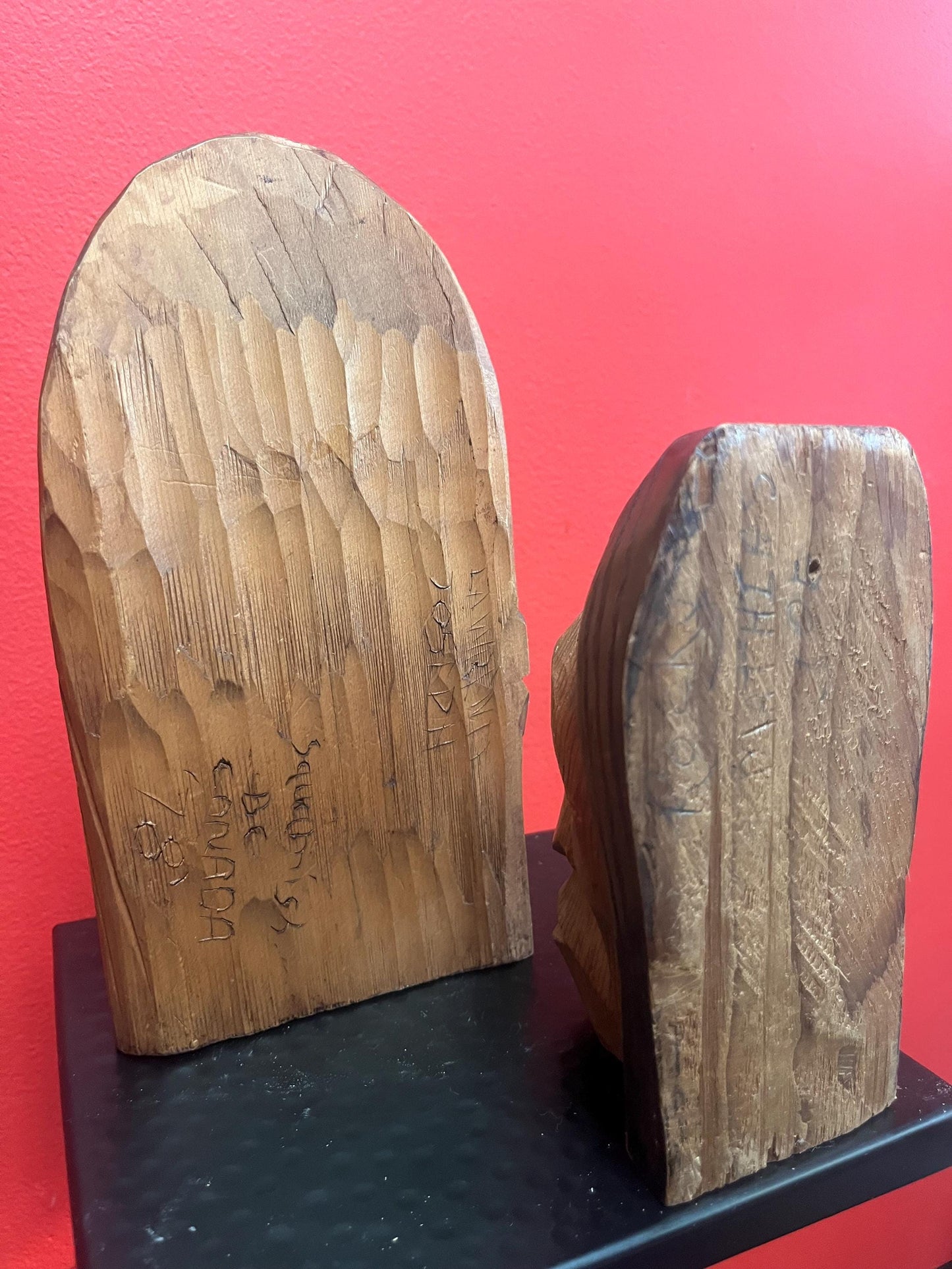 Two beautiful first nations indigenous Pacific northwest Coast Squamish busts of chiefs nine and 6 inches tall price for both wow
