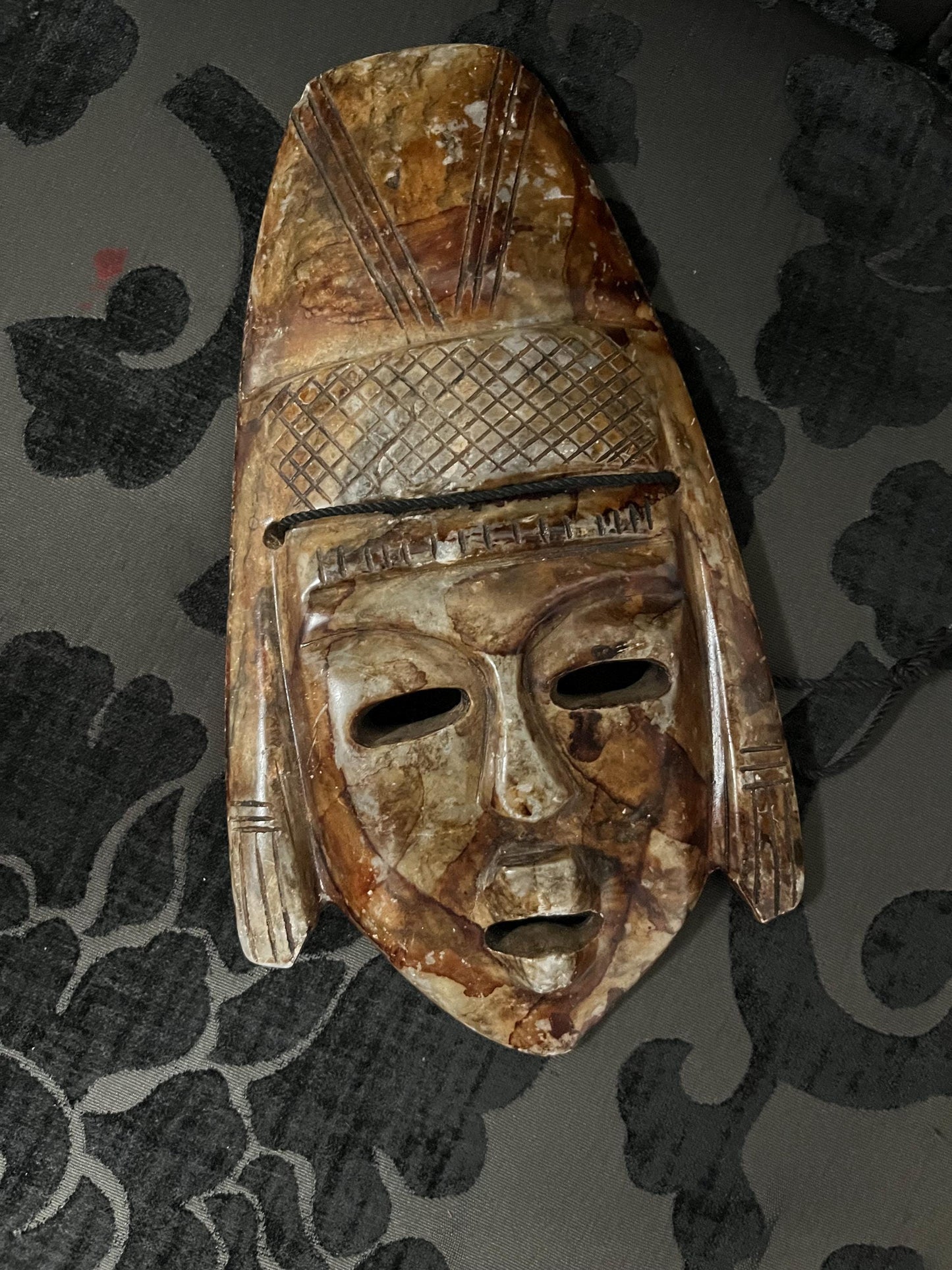 Lovely stone Aztec 9 x 5 mask good quality and ready to hang
