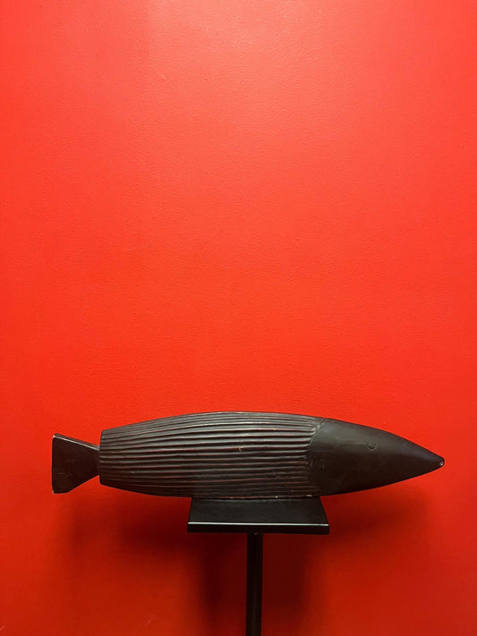 Very cool 21 x 6  stylized wooden fish  perfect for home or cabin  simple and magnificent