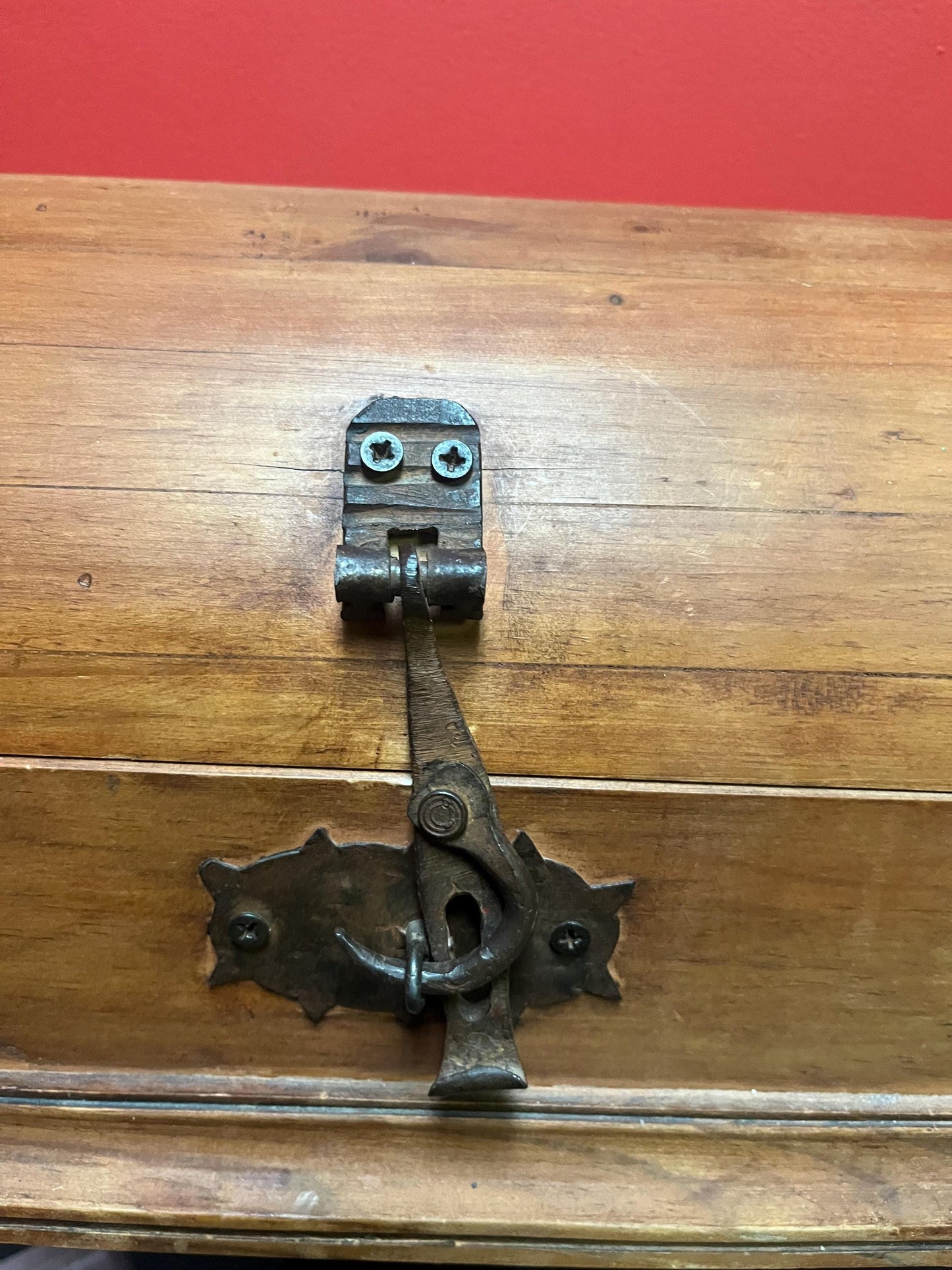 17 x 10 x 9 high antique wooden pirates chest with amazing hardware in great condition wonderful gift and very good value