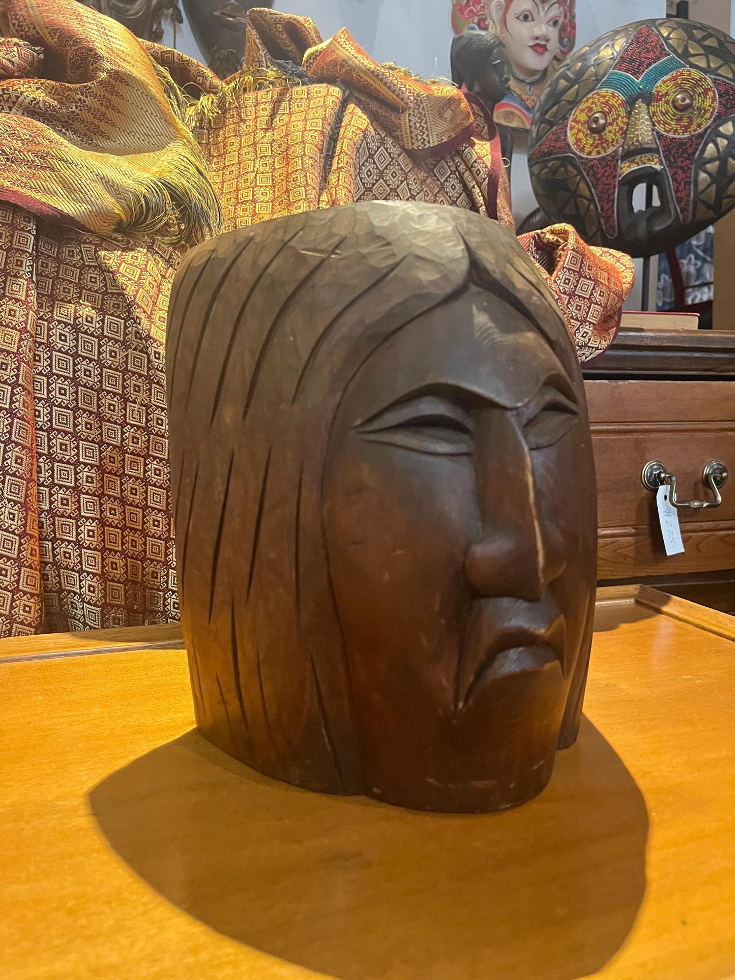 10 x 9 x 6 inch thick indigenous first nations Pacific northwest Coast Squamish Cedar chief head  ready to hang  wow value