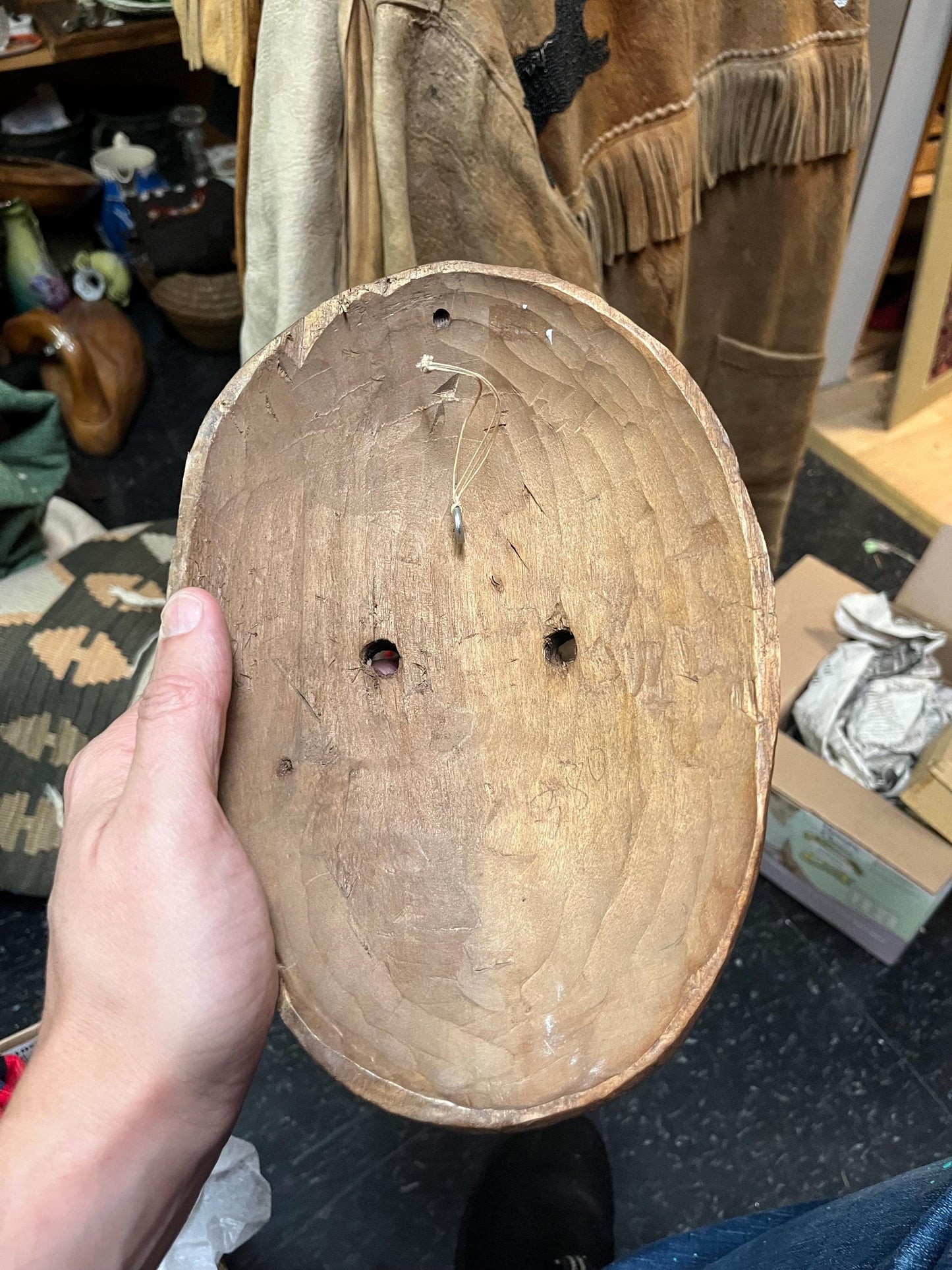 Wonderful 10 x 7 American antique Cherokee wooden mask great detail and good value