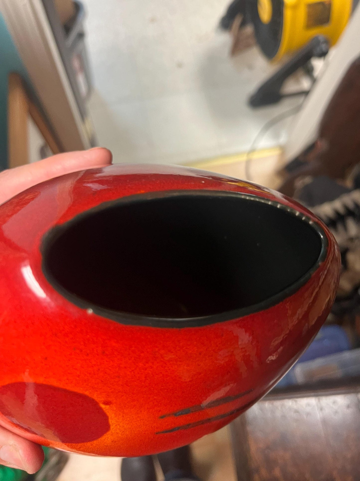 Lovely rare POOLE pottery signed vase with African Sunset scene 8 inches and in great condition great gift