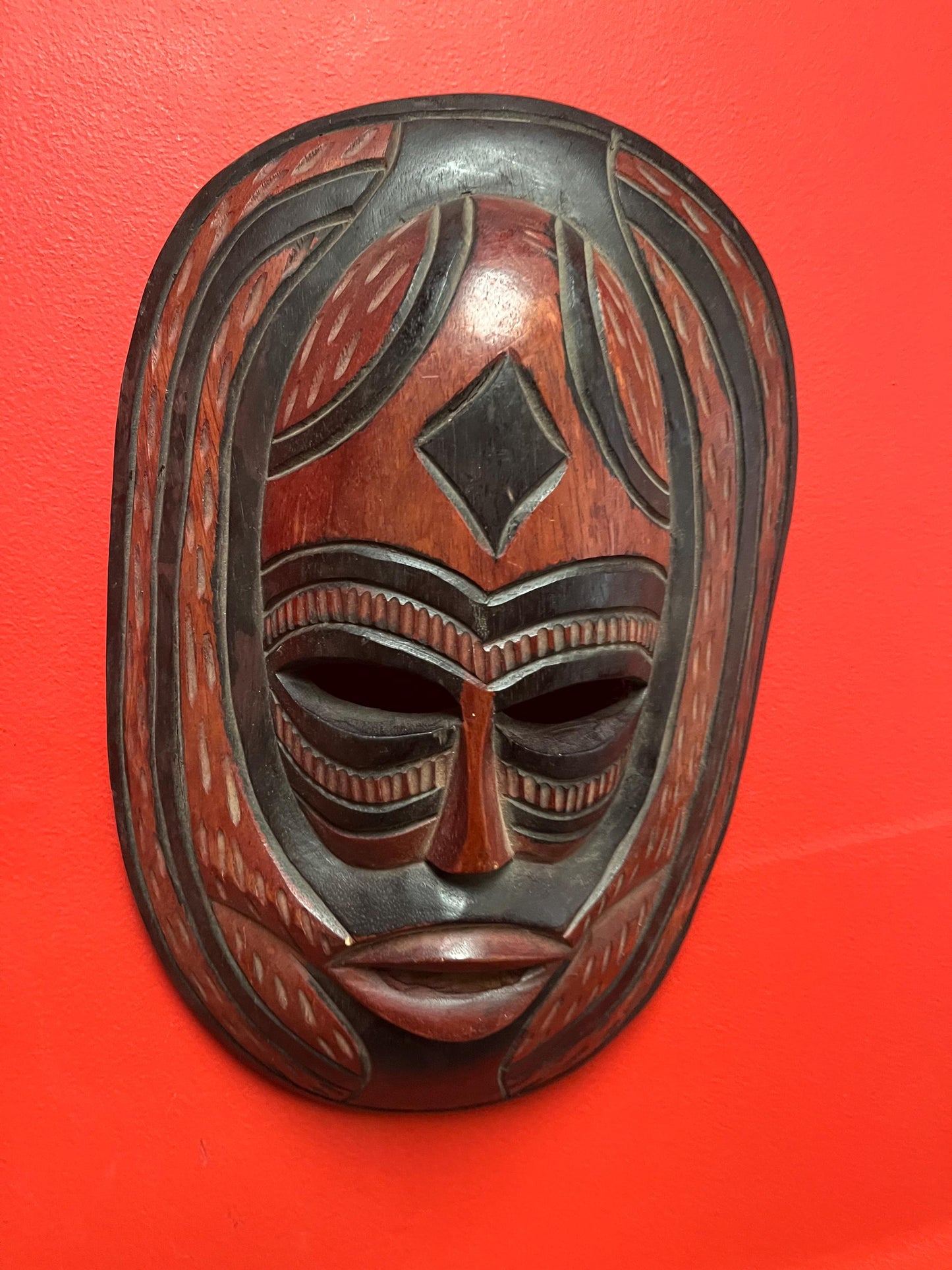 16 x 10 inch wide African mask nicely done good value