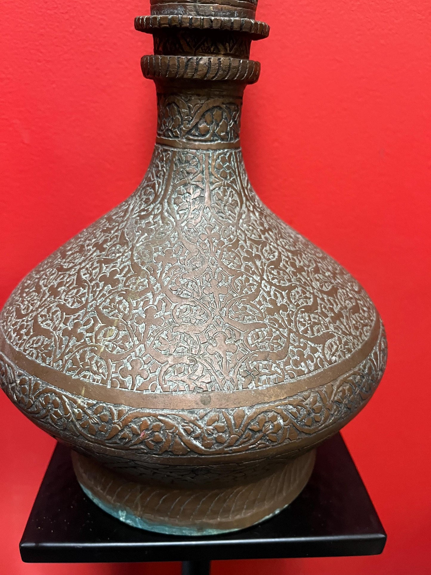 Wonderful 2 foot high Persian brass antique hookah pipe with attachments  looks ready to use  perfect gift - wow