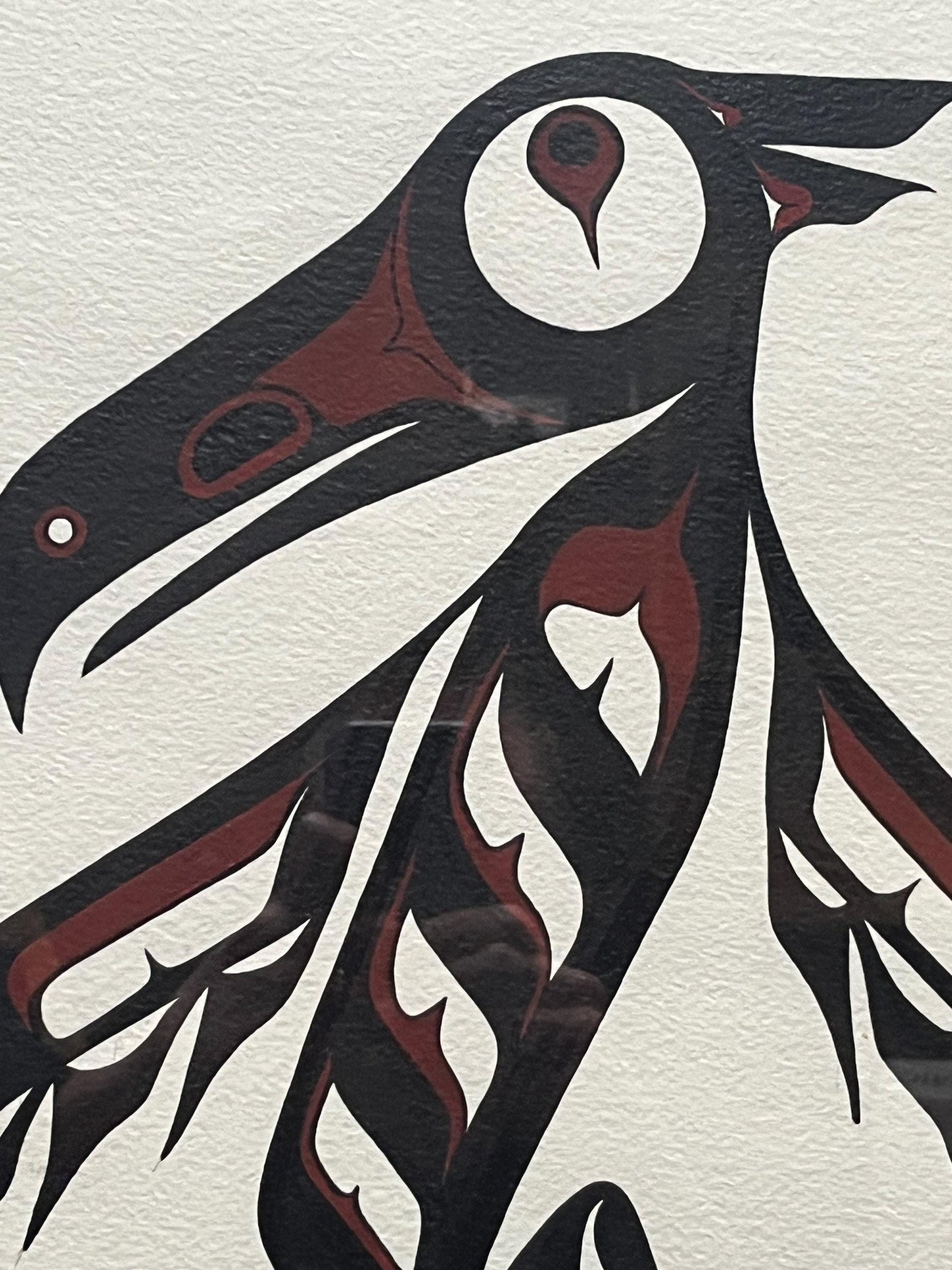 Stunning signed Glen wood indigenous first nations Pacific northwest Coast watercolour on paper   frame not included  19 x 14