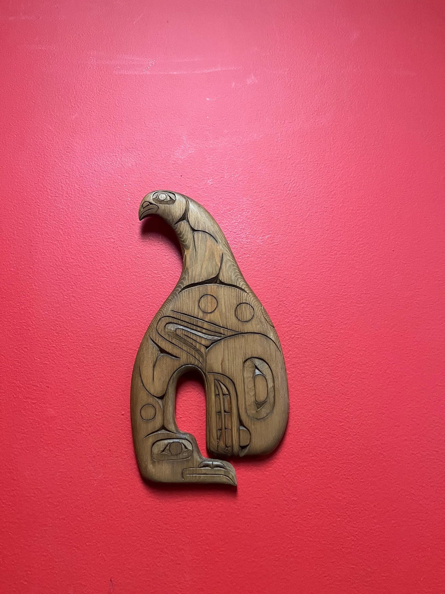 Fabulous 12 x 6 wide indigenous first nations killer whale eagle raven plaque   indigenous first nations Pacific northwest Coast  cedar