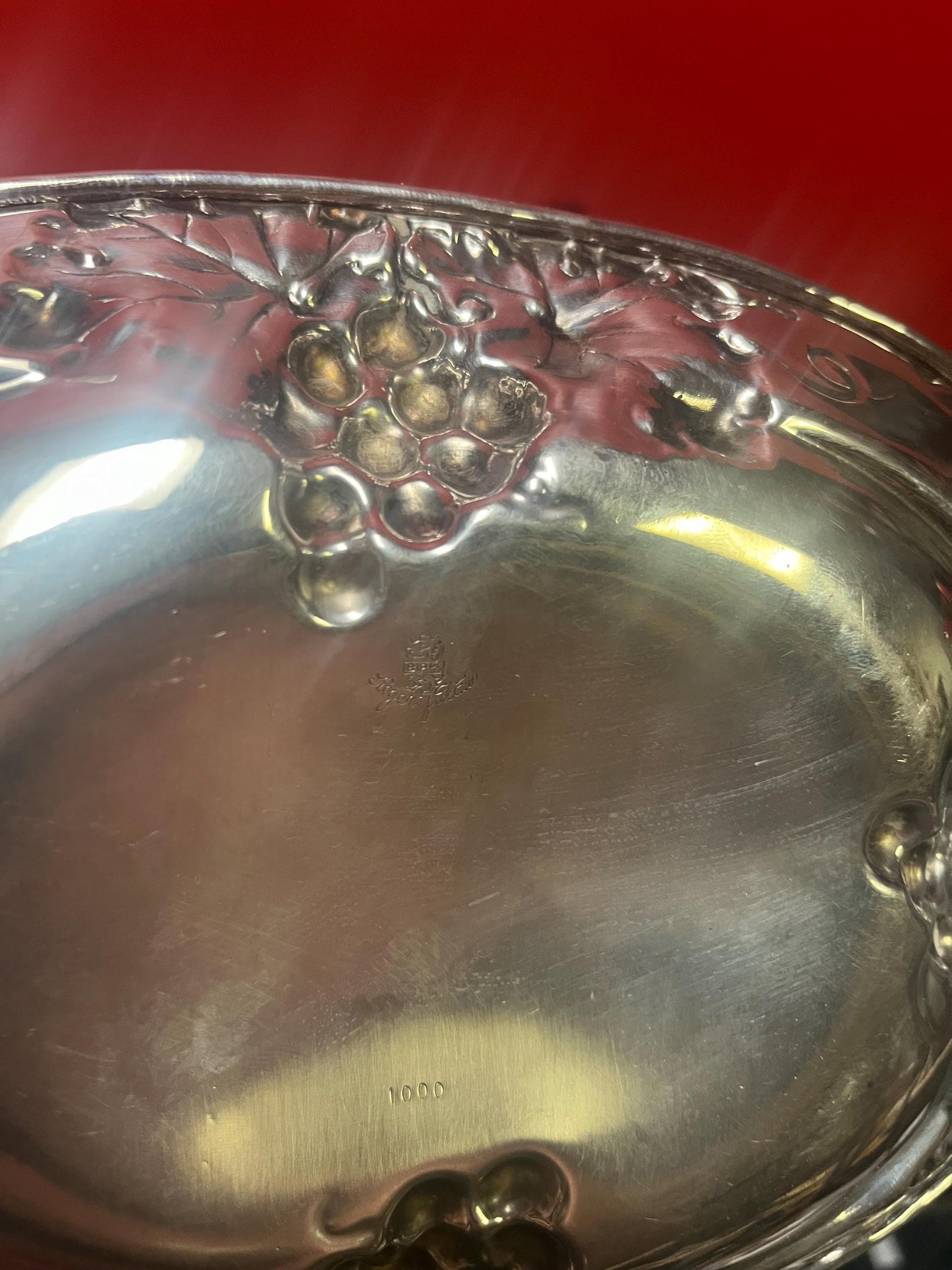 Gorgeous antique 11 x 7 heavy silver plated grape and leaf dish by BIRKS of Canada - wonderful condition and great gift