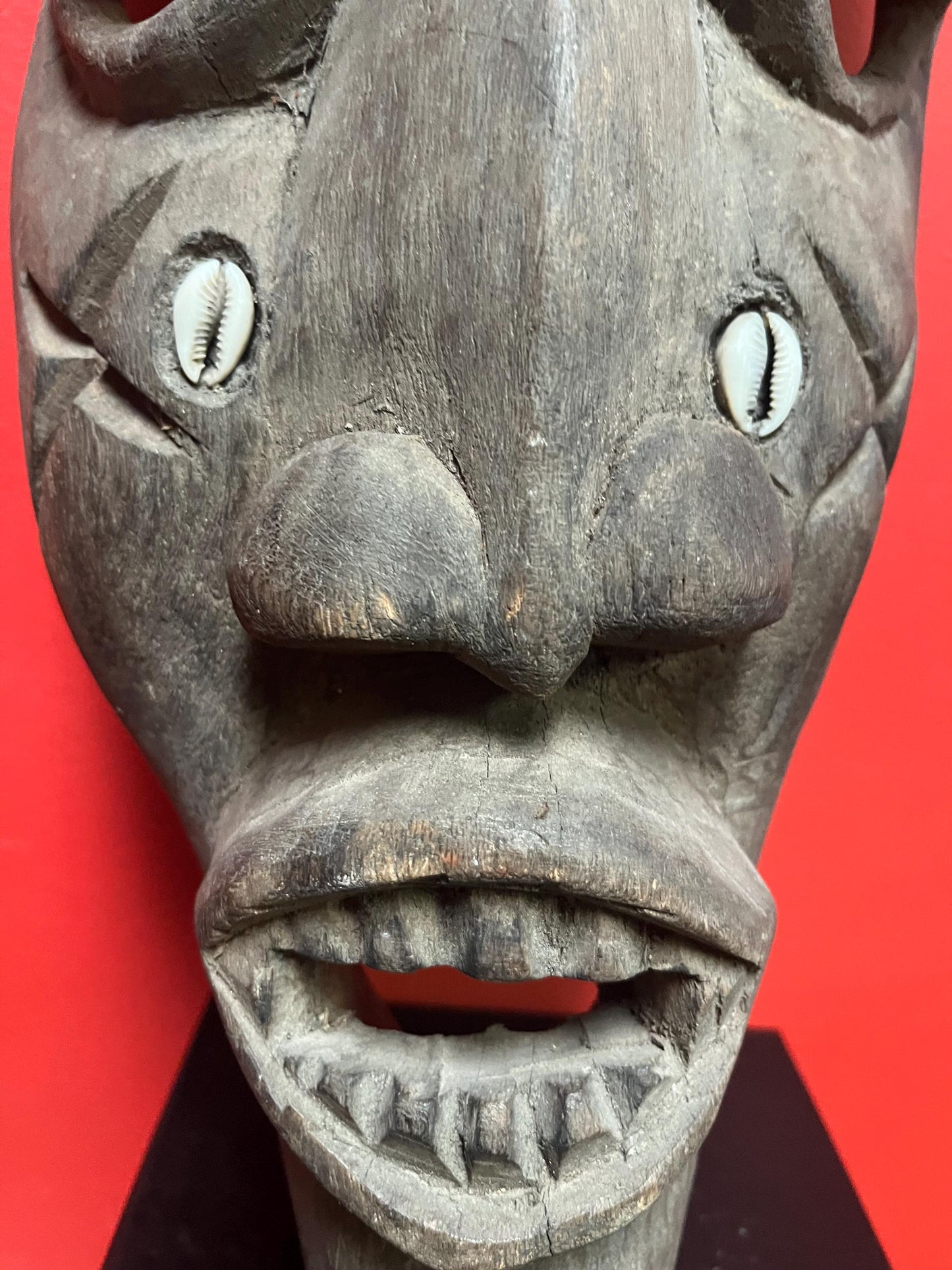 26 x 9 inch fabulous 1950s African Tanzanian artefact mask Great condition and wonderful patina From important collection -wow