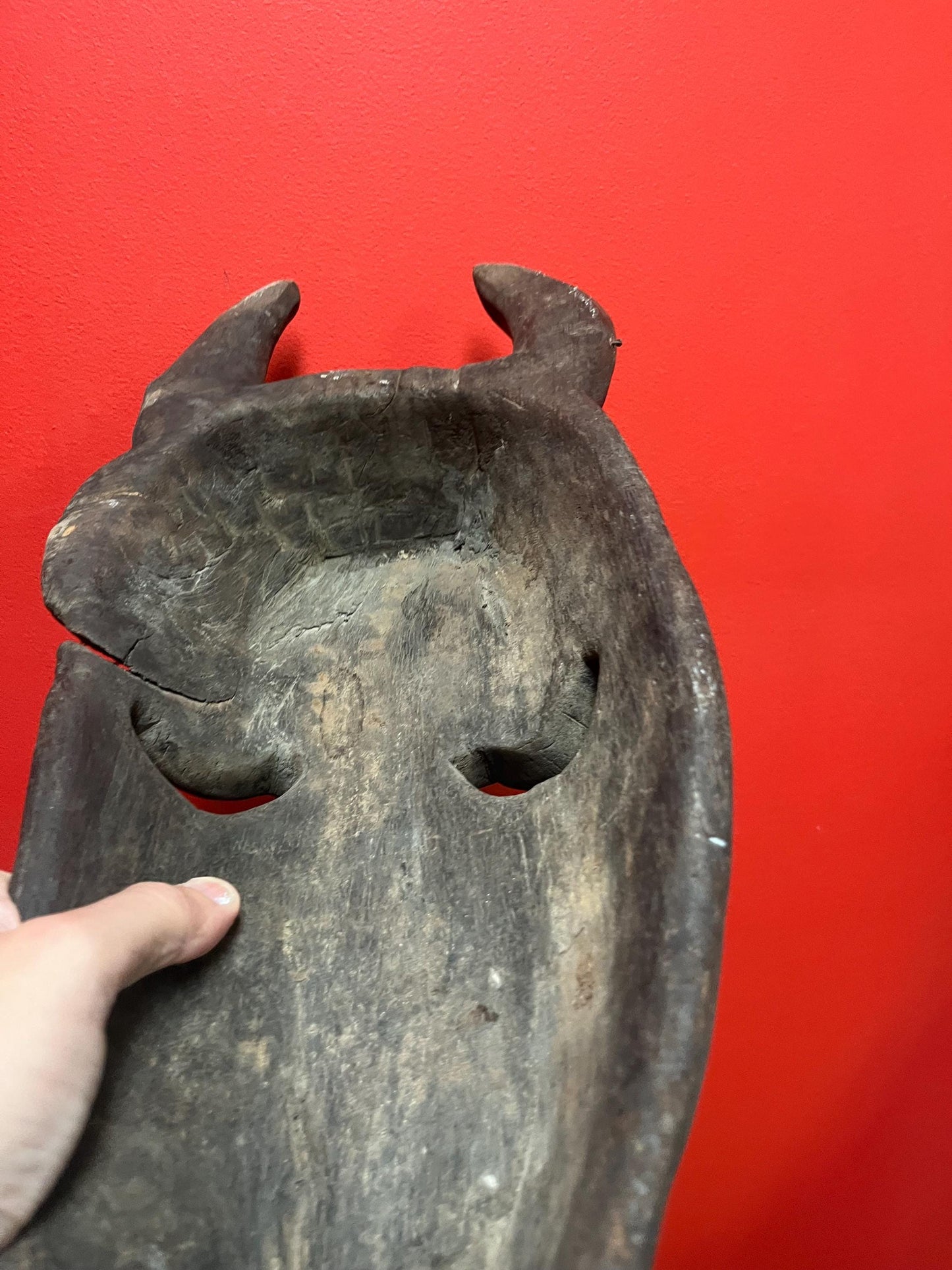 26 x 9 inch fabulous 1950s African Tanzanian artefact mask Great condition and wonderful patina From important collection -wow