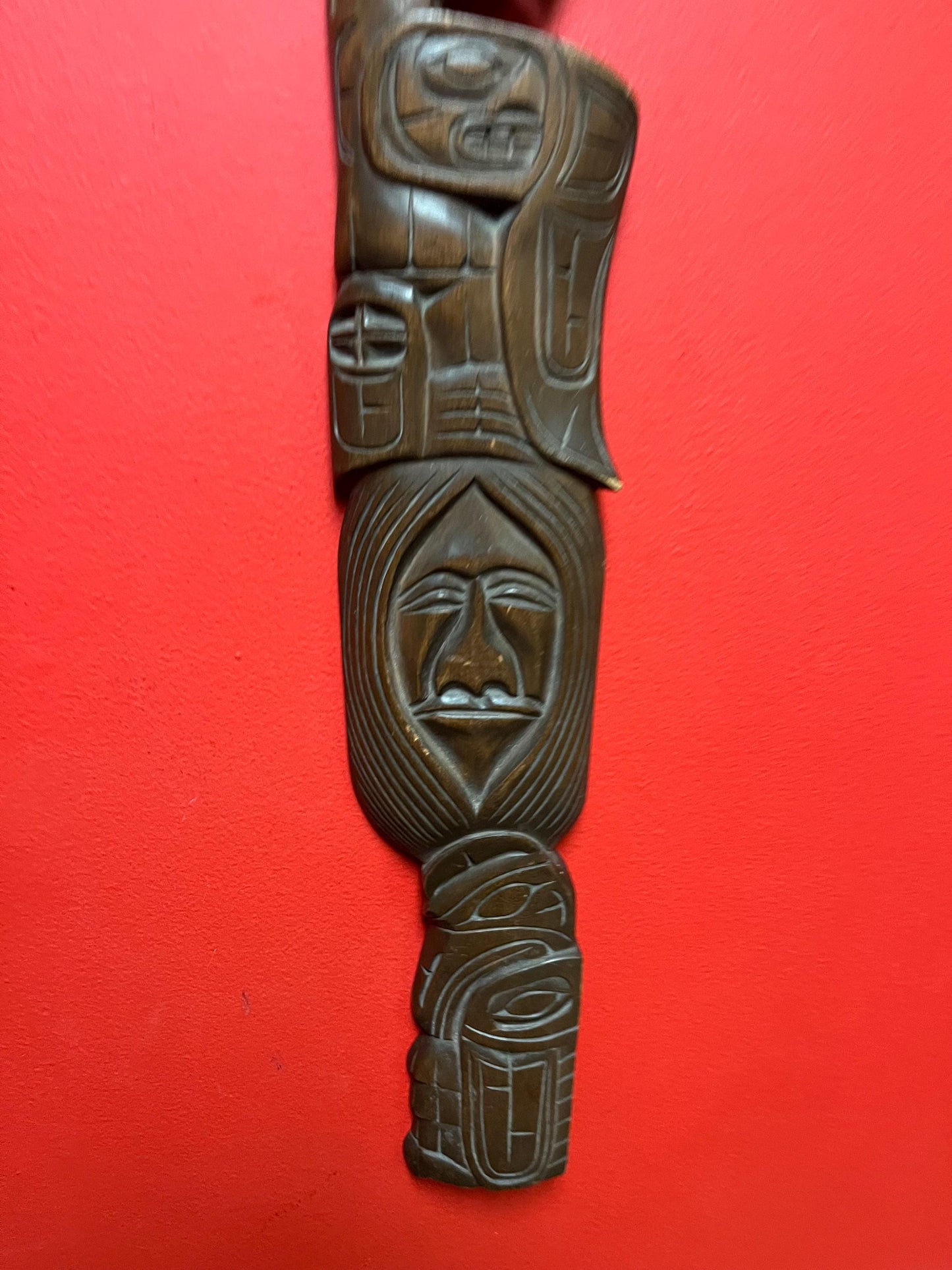 Beautiful 21 x 5 indigenous first nation specific northwest coast transformation plaque by Jim Yelton   well-known artist - great detail