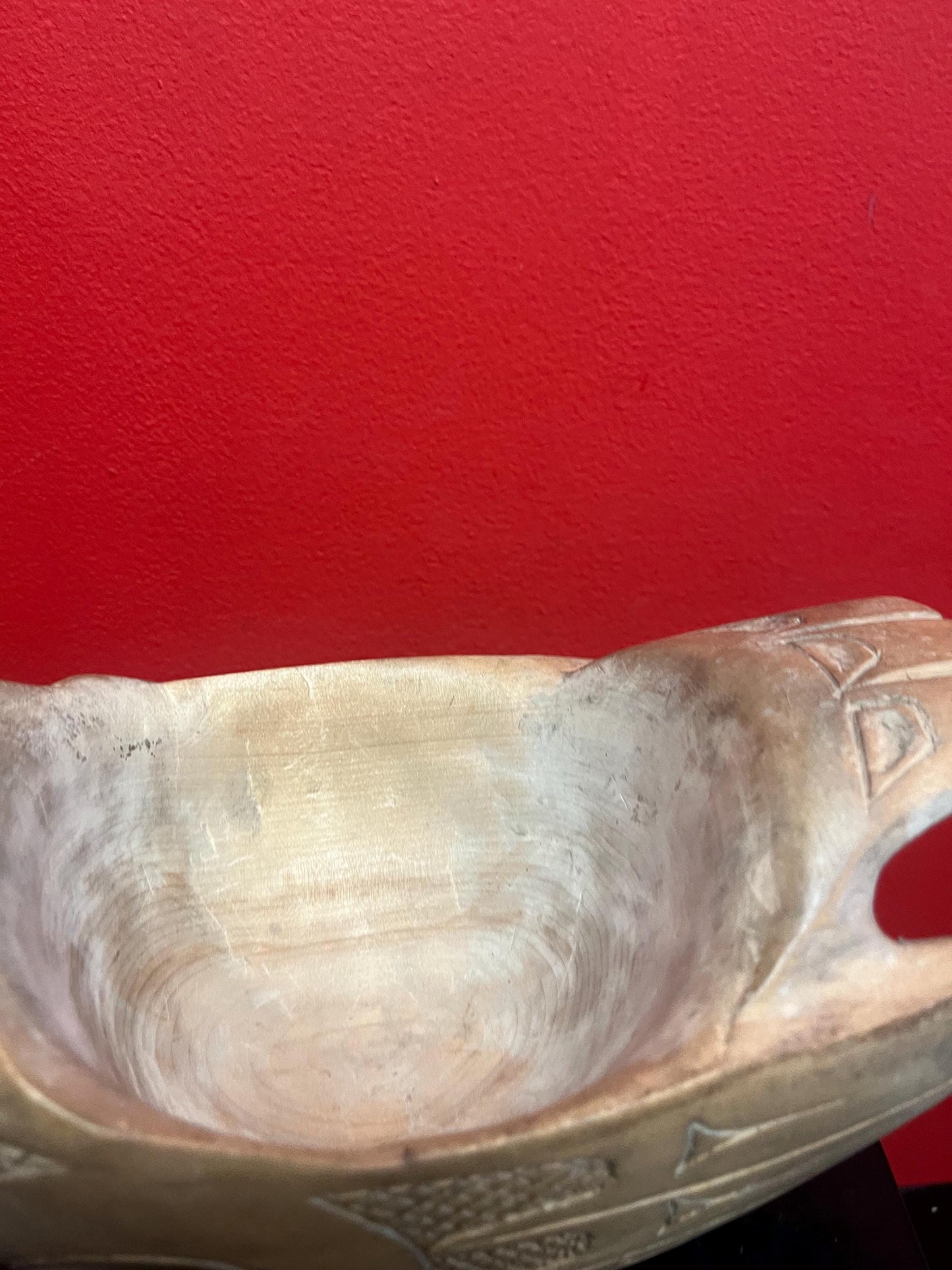Stunning antique indigenous first nations Pacific Northwest Coast 10 x 6 x 5 high feast bowl wonderful eyes and patina great condition