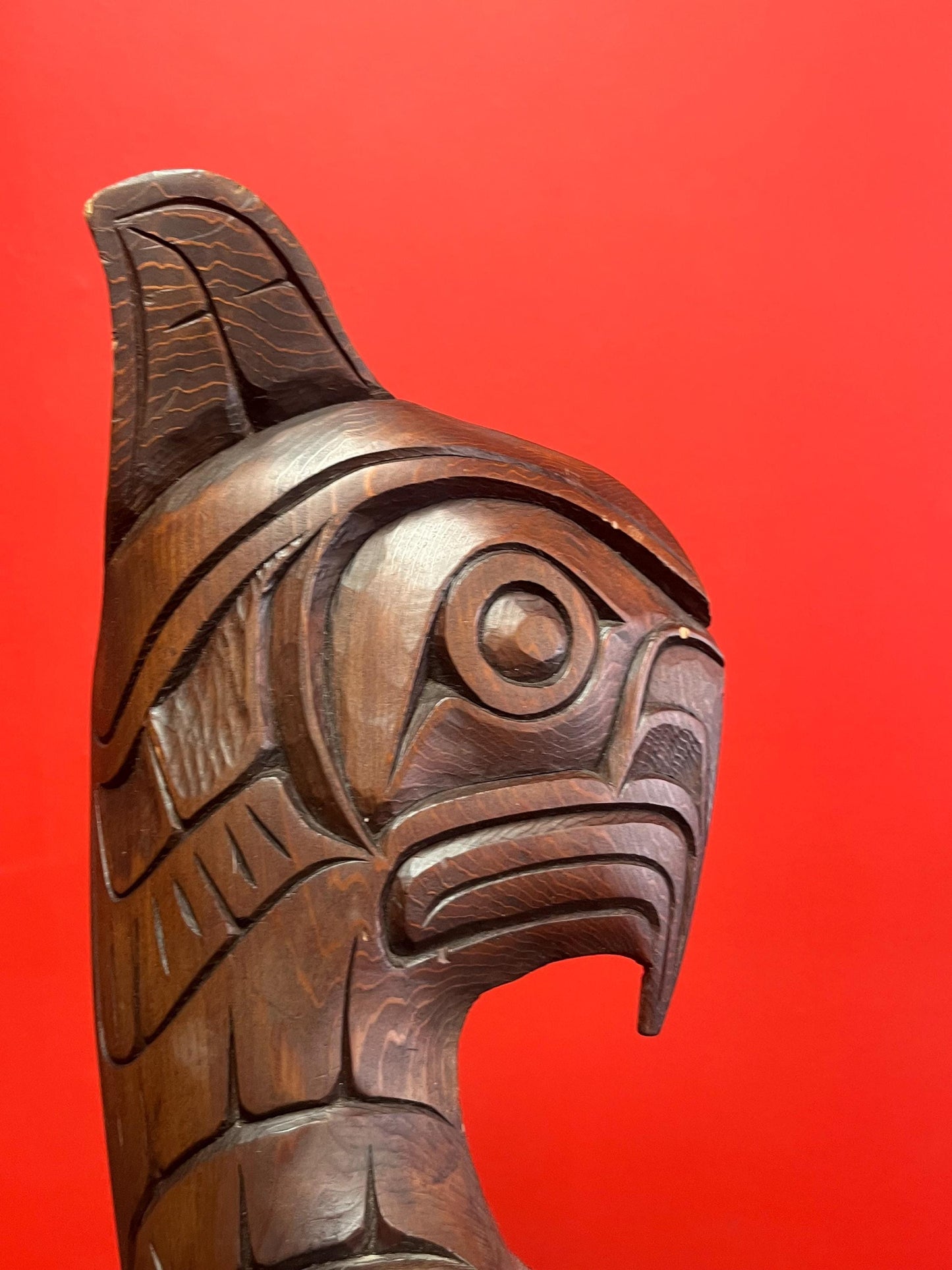 Absolutely beautiful 18 x 5“ wide indigenous first nations Pacific northwest Coast unsigned plaque of an eagle killer whale transformation