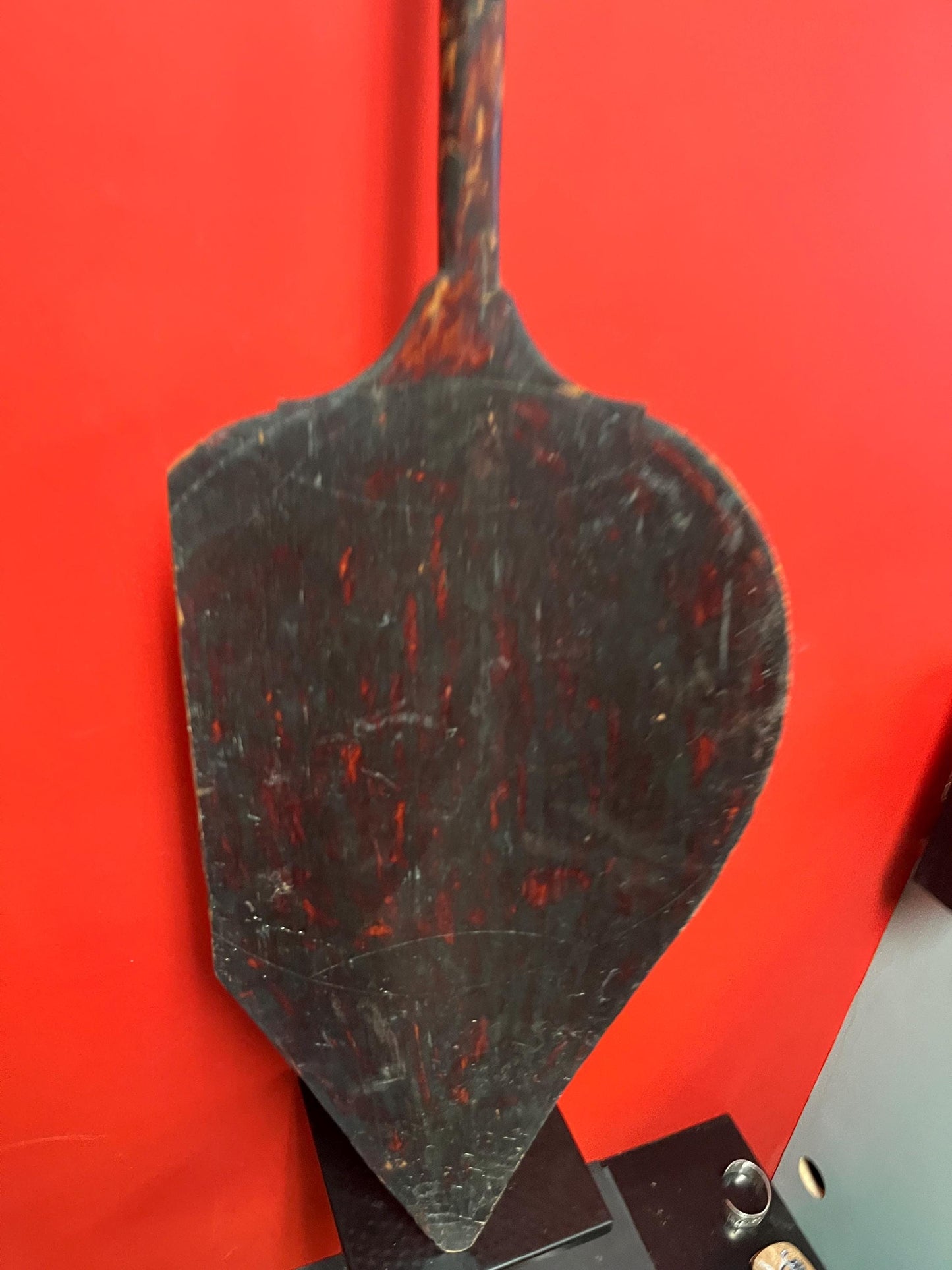 Wonderful museum quality 52 x 12  antique authentic oceanic paddle in the shape of a fish  small damage on side  amazing patina  wow