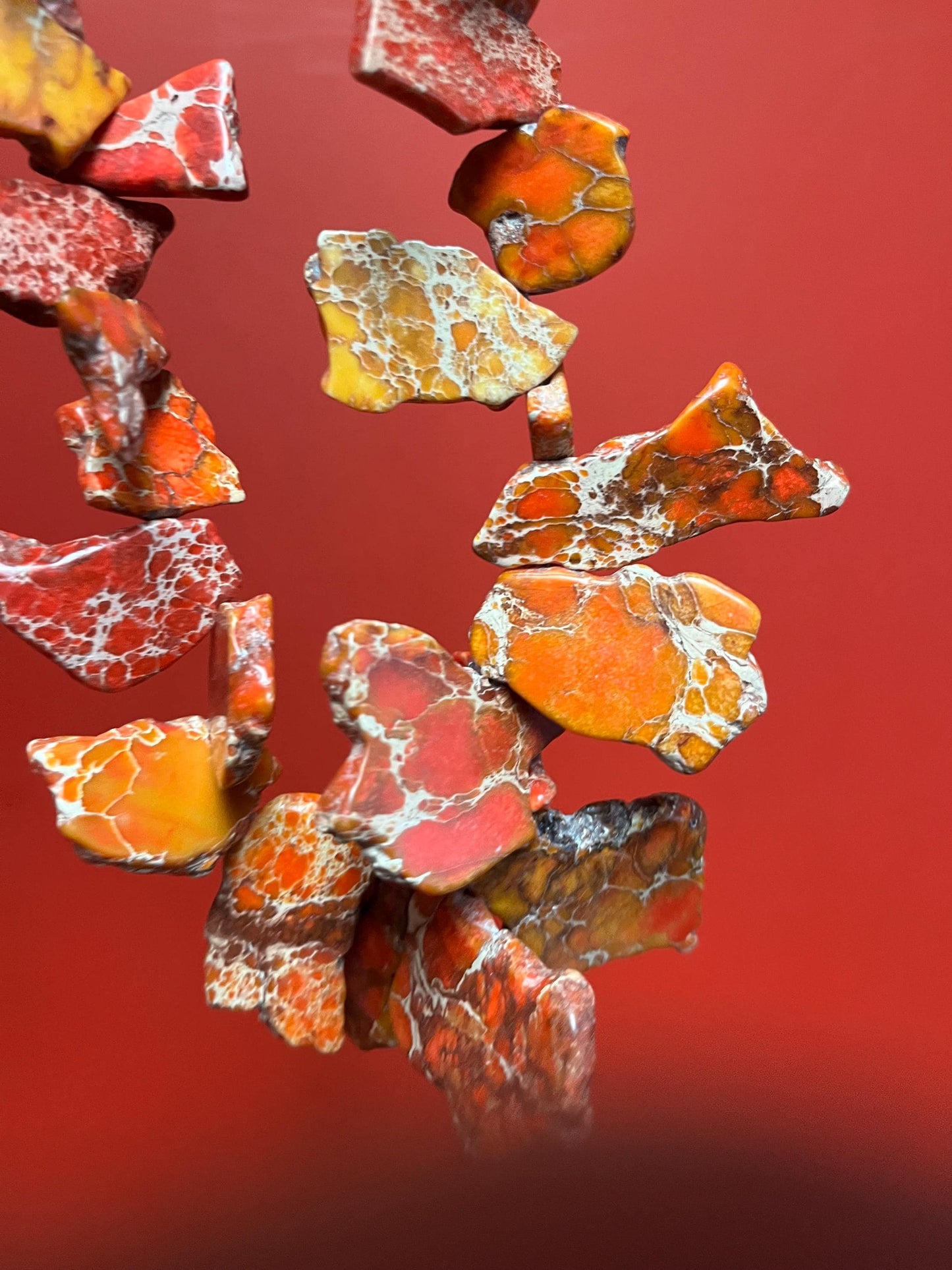 Approximately 29 inch long stunning stone necklace   so unique and original and would make great gift