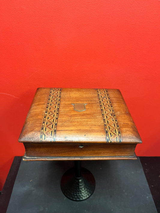 Stunning English 9 x 7 x 3 high inlaid wooden Edwardian writing box  absolute masterpiece in amazing condition  wow gift idea