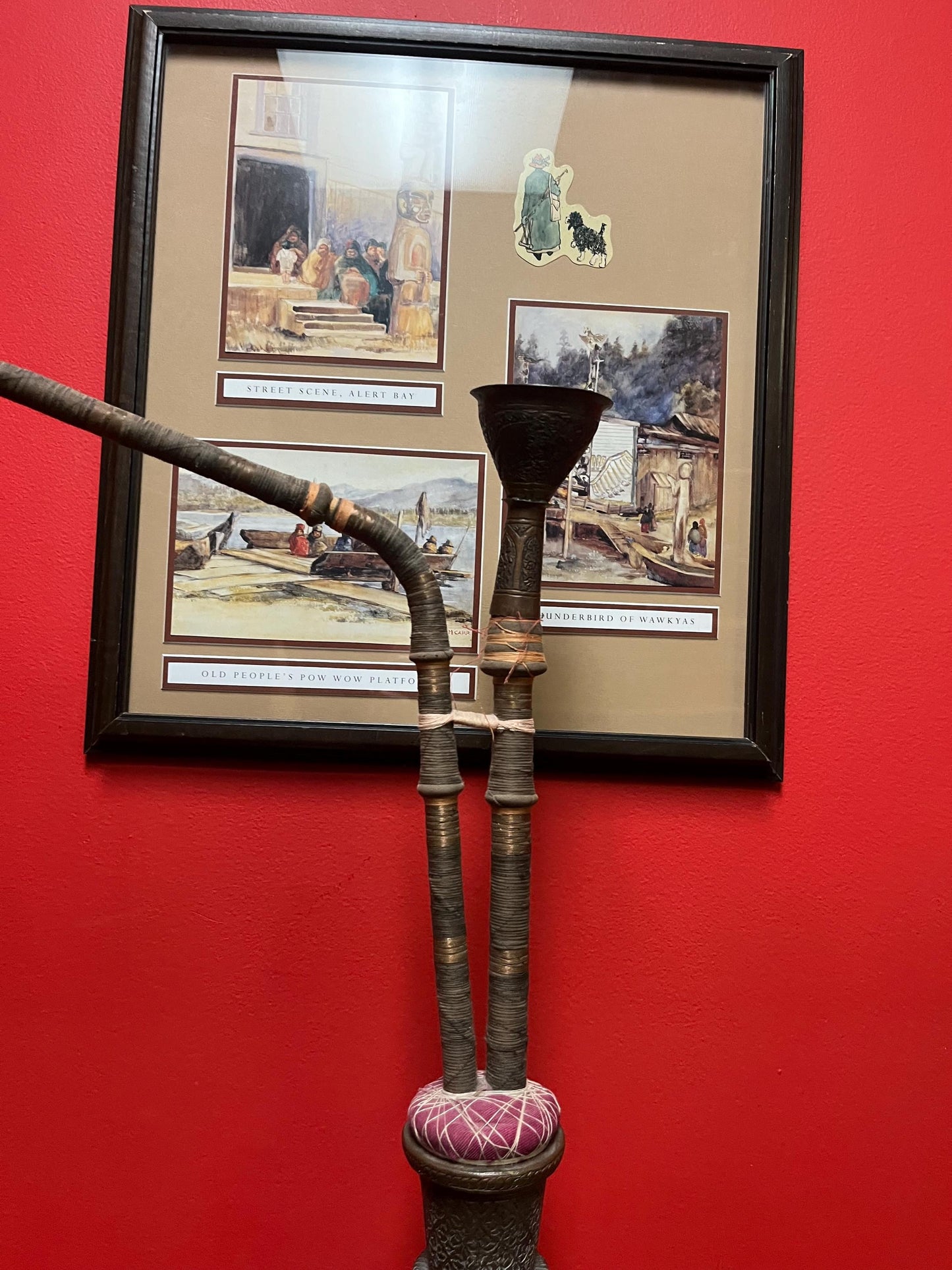 Wonderful 2 foot high Persian brass antique hookah pipe with attachments  looks ready to use  perfect gift - wow