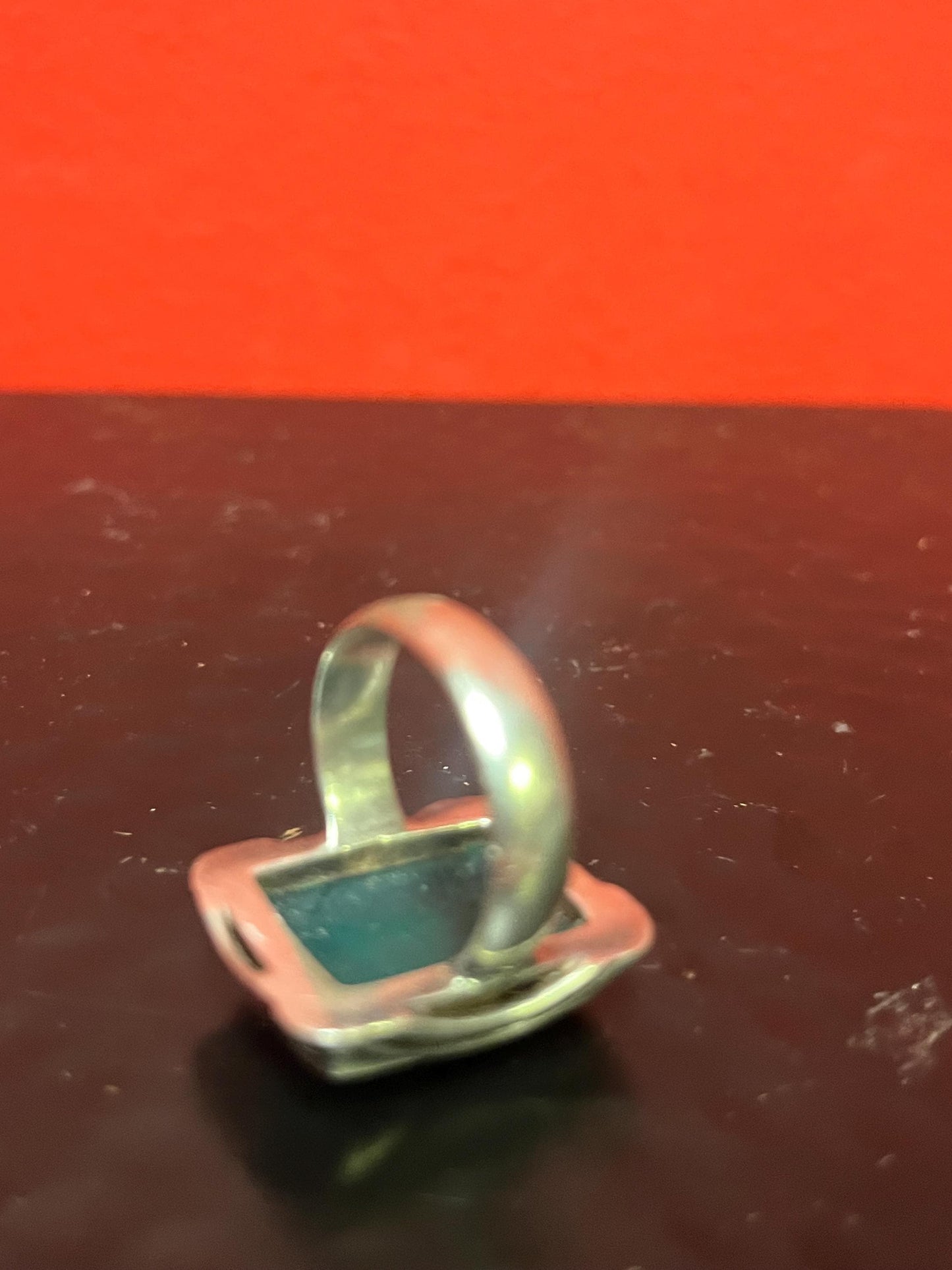 Size 8.5 Indigenous Sterling and abalone ring heavy first nations beauty -