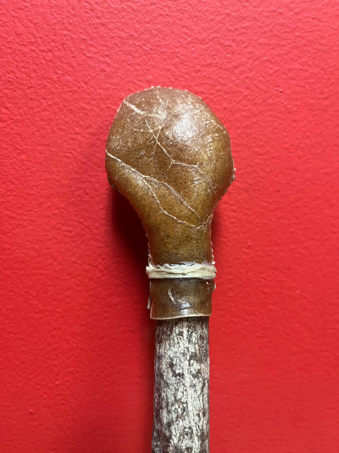 Lovely Canadian indigenous first nations rattle with great sound cool gift  value priced  older piece - 10 inches