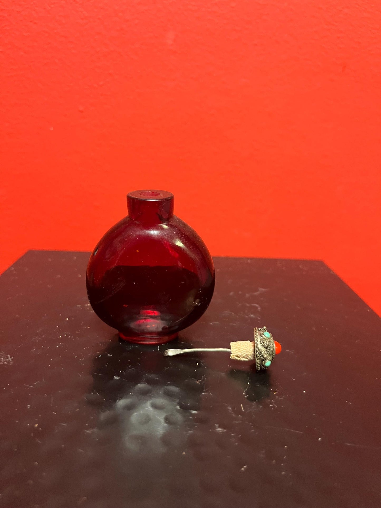 Chinese Peking glass antique snuff bottle in mint condition   really amazing