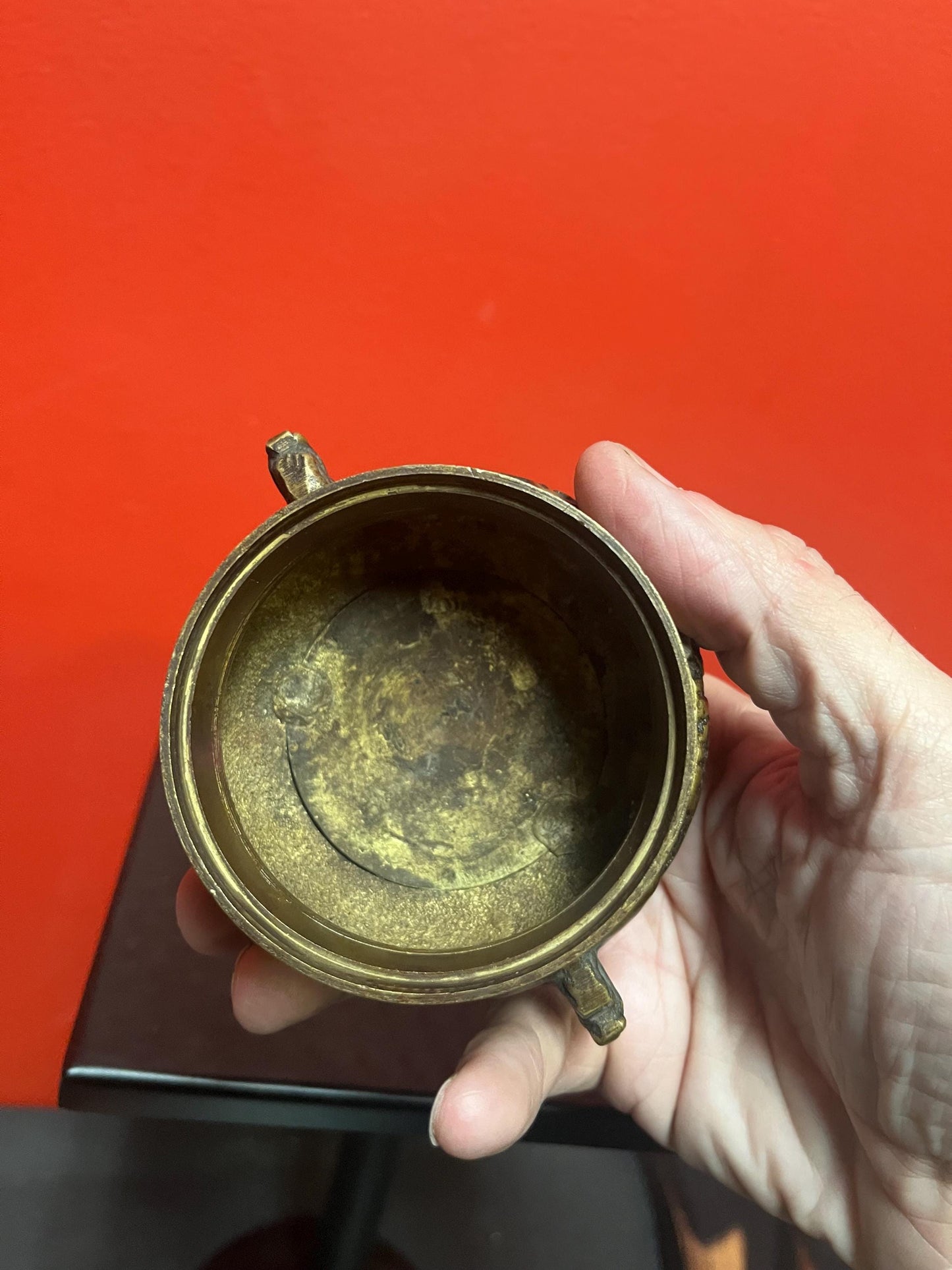 5 inch tall Chinese bronze incense burner   great detail and good weight  value priced